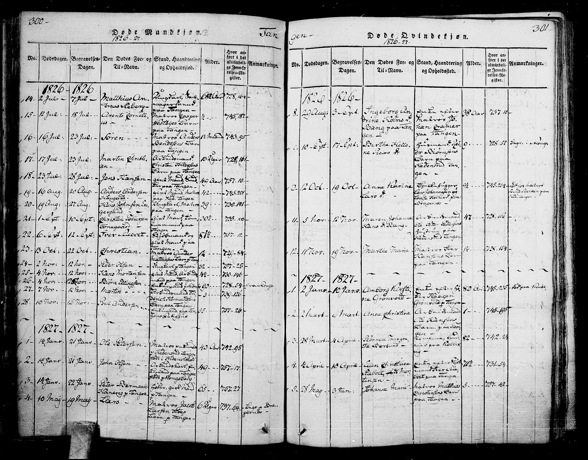 Skoger kirkebøker, SAKO/A-59/F/Fa/L0002: Parish register (official) no. I 2 /2, 1814-1842, p. 300-301