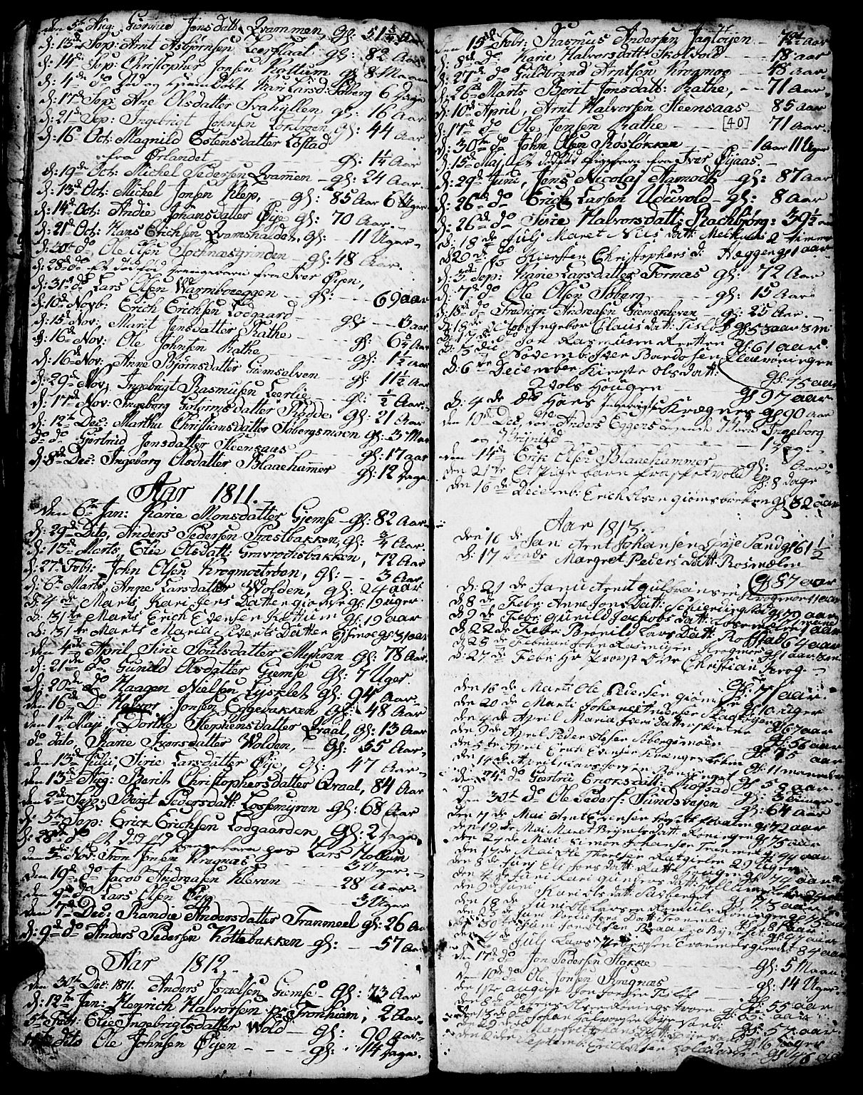 Ministerialprotokoller, klokkerbøker og fødselsregistre - Sør-Trøndelag, SAT/A-1456/691/L1091: Parish register (copy) no. 691C02, 1802-1815, p. 40