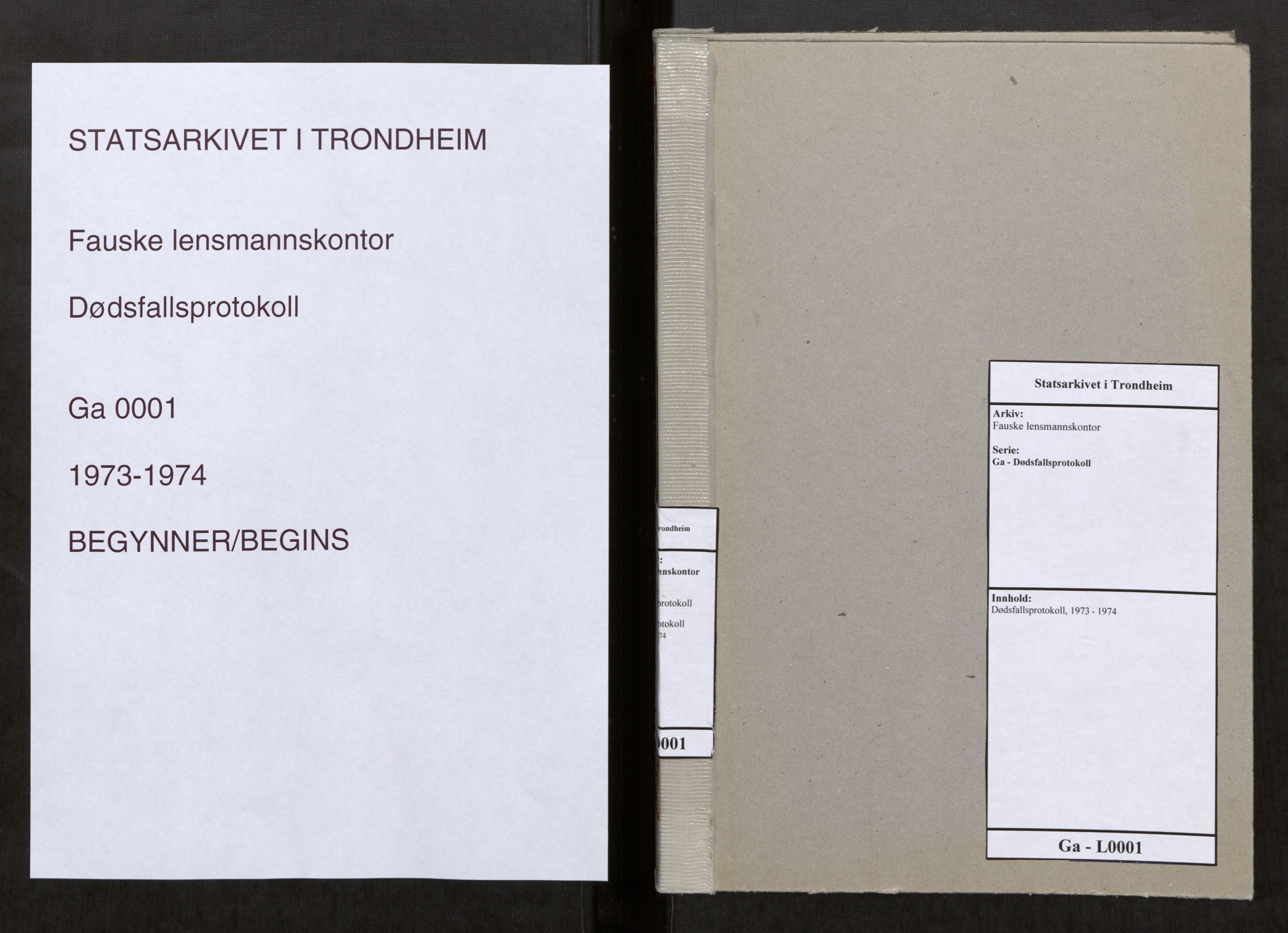 Fauske lensmannskontor, SAT/A-1288/1/Ga/L0001: Dødsfallsprotokoll, 1973-1974