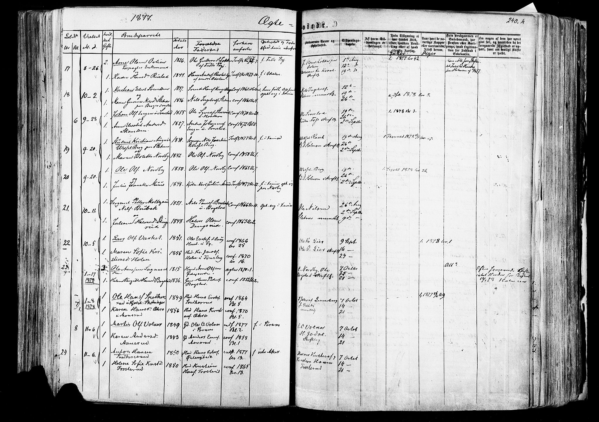 Aurskog prestekontor Kirkebøker, SAO/A-10304a/F/Fa/L0007: Parish register (official) no. I 7, 1854-1877, p. 240k