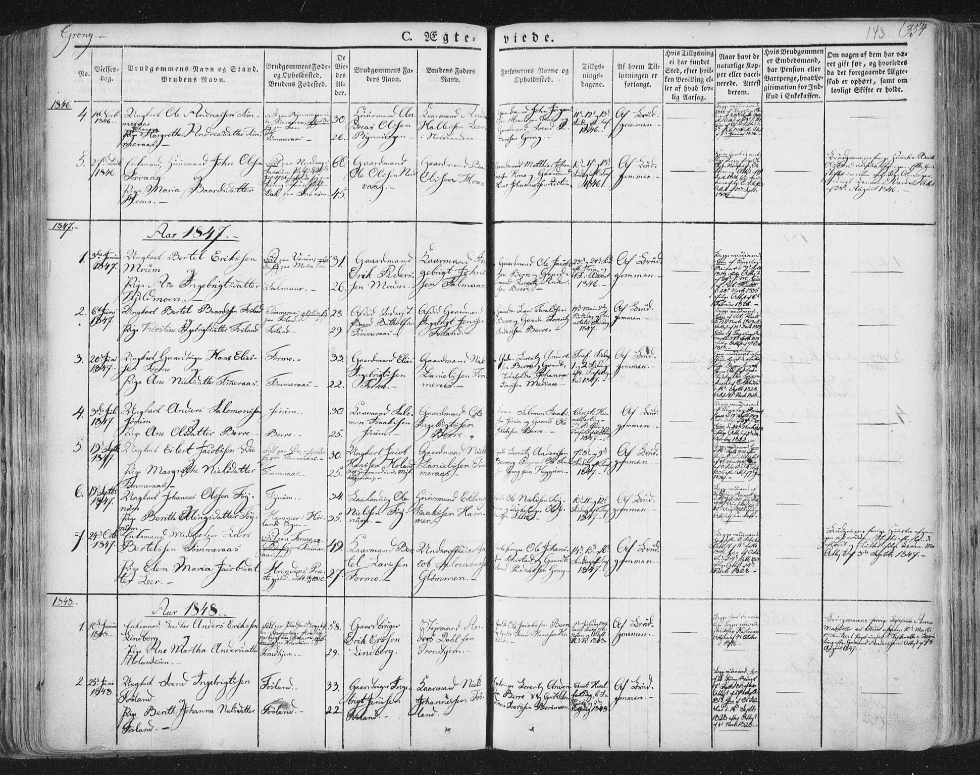 Ministerialprotokoller, klokkerbøker og fødselsregistre - Nord-Trøndelag, AV/SAT-A-1458/758/L0513: Parish register (official) no. 758A02 /1, 1839-1868, p. 143