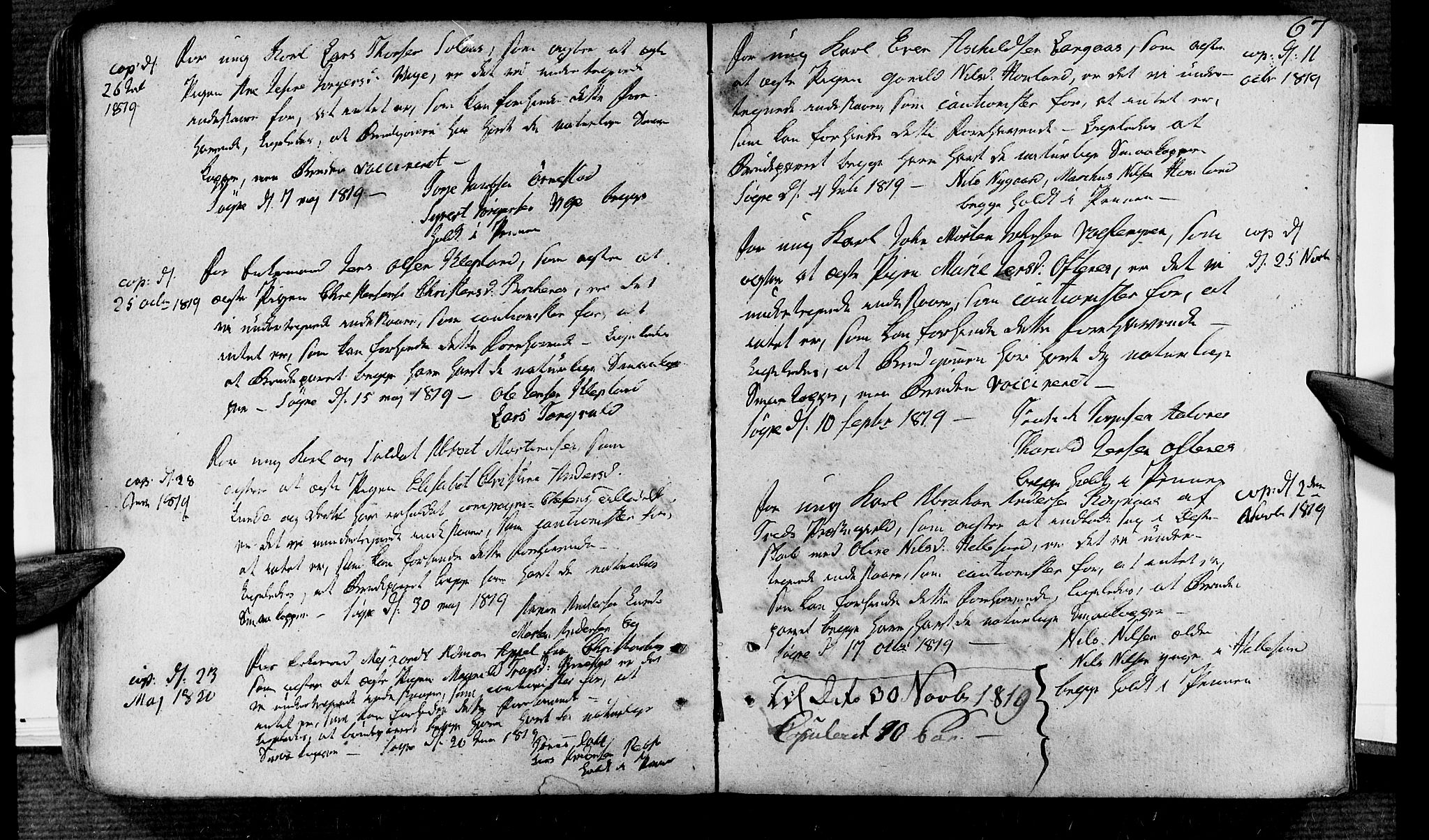 Søgne sokneprestkontor, SAK/1111-0037/F/Fa/Fab/L0007: Parish register (official) no. A 7, 1791-1851, p. 67