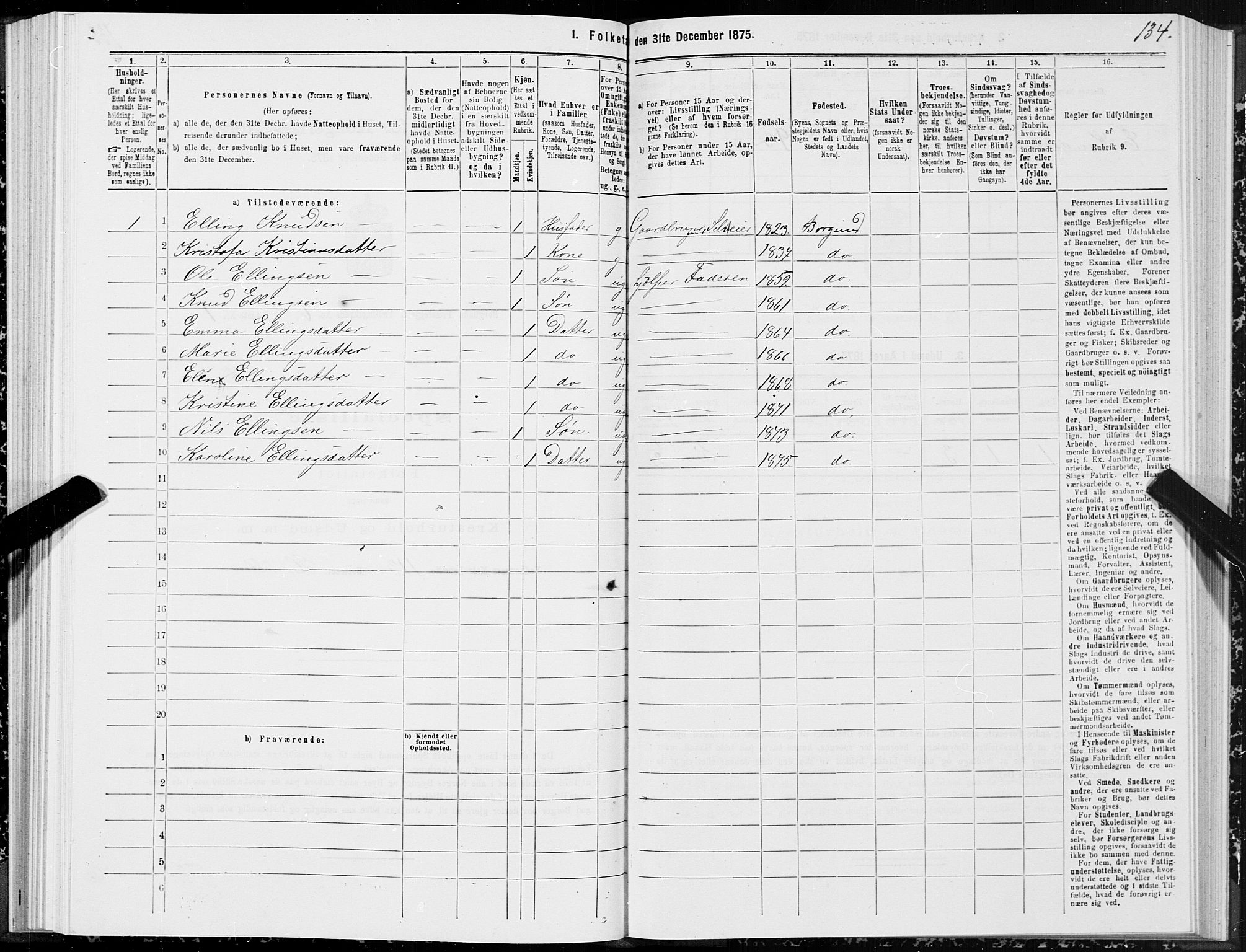 SAT, 1875 census for 1531P Borgund, 1875, p. 2134