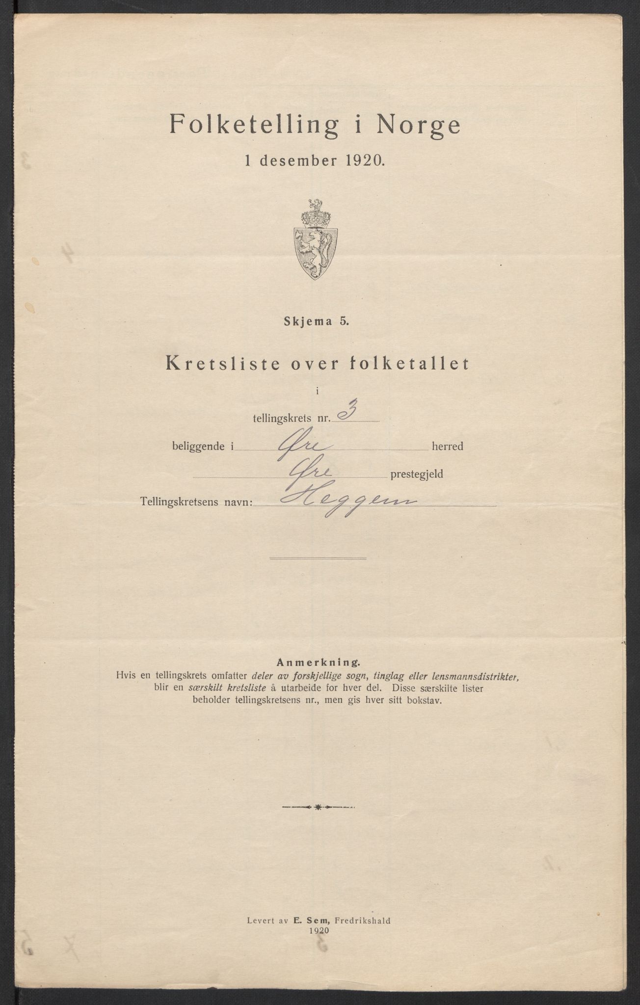 SAT, 1920 census for Øre, 1920, p. 13