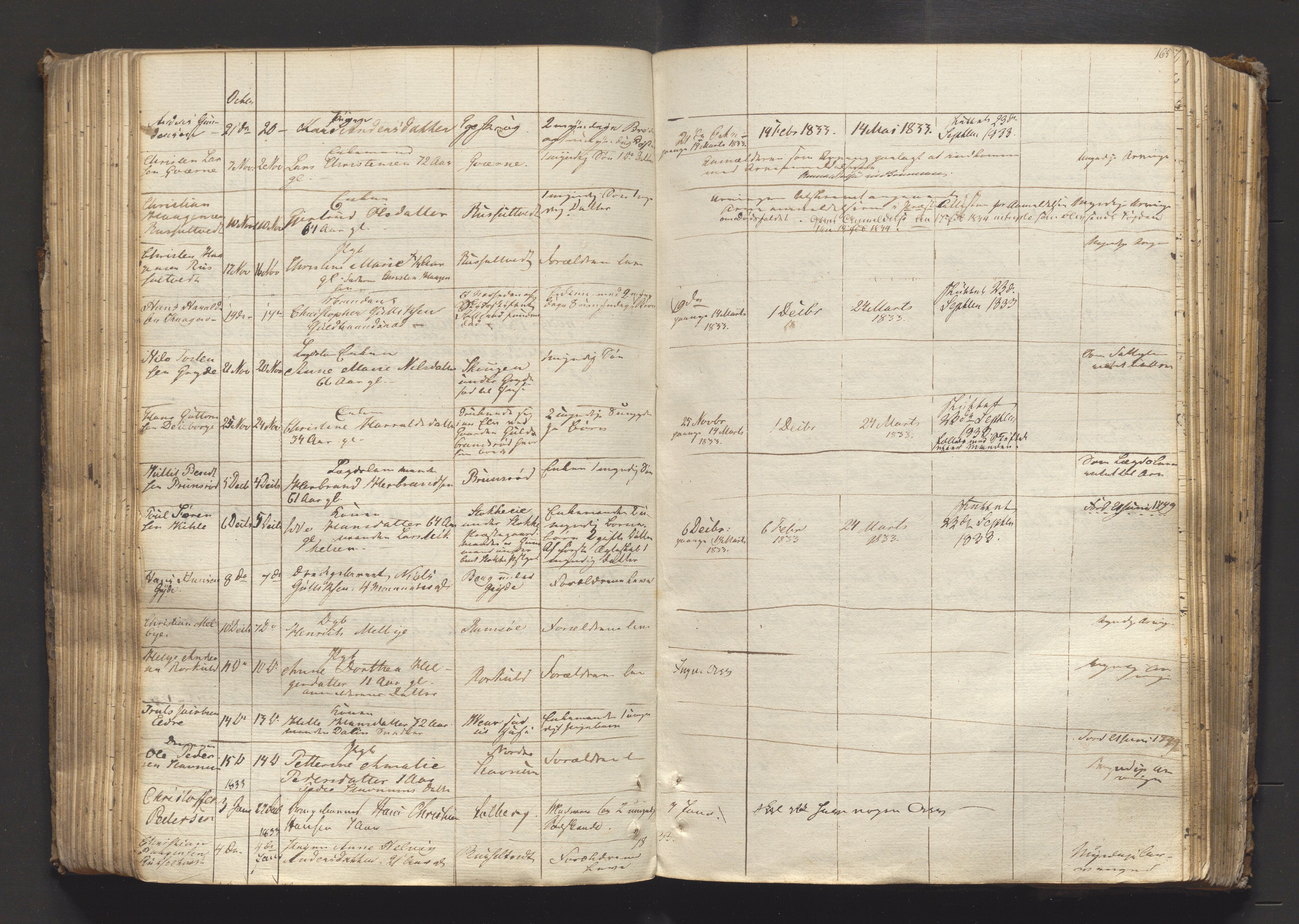Søndre Jarlsberg sorenskriveri, AV/SAKO-A-129/H/Ha/Hab/L0002: Dødsmeldingsprotokoll, 1823-1839, p. 165