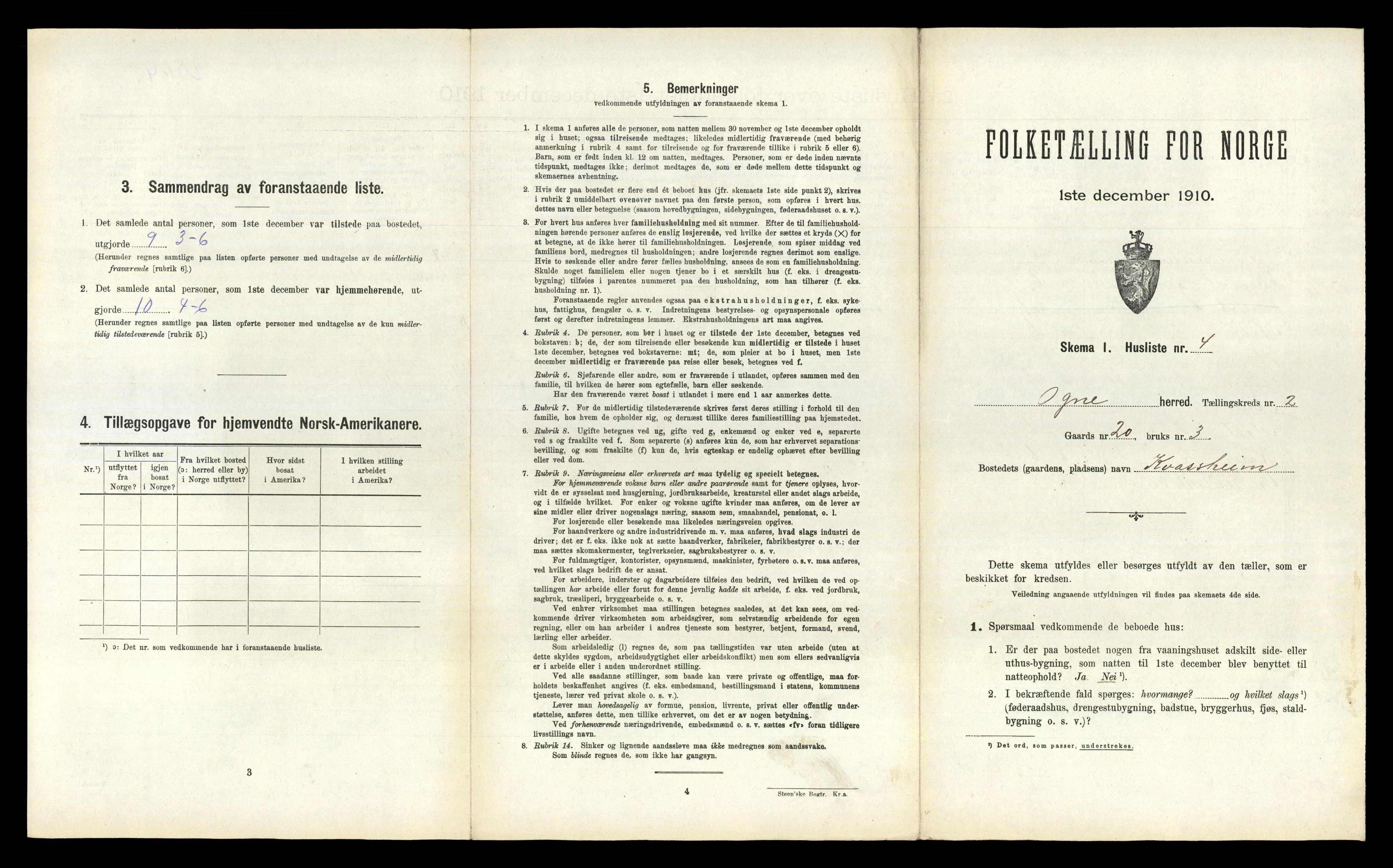 RA, 1910 census for Ogna, 1910, p. 199