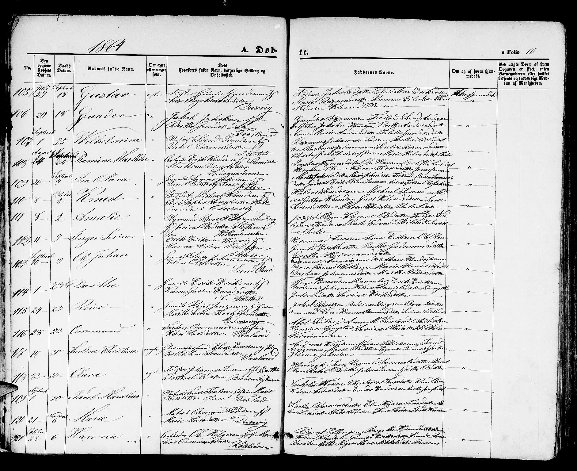 Hetland sokneprestkontor, SAST/A-101826/30/30BB/L0003: Parish register (copy) no. B 3, 1863-1877, p. 16