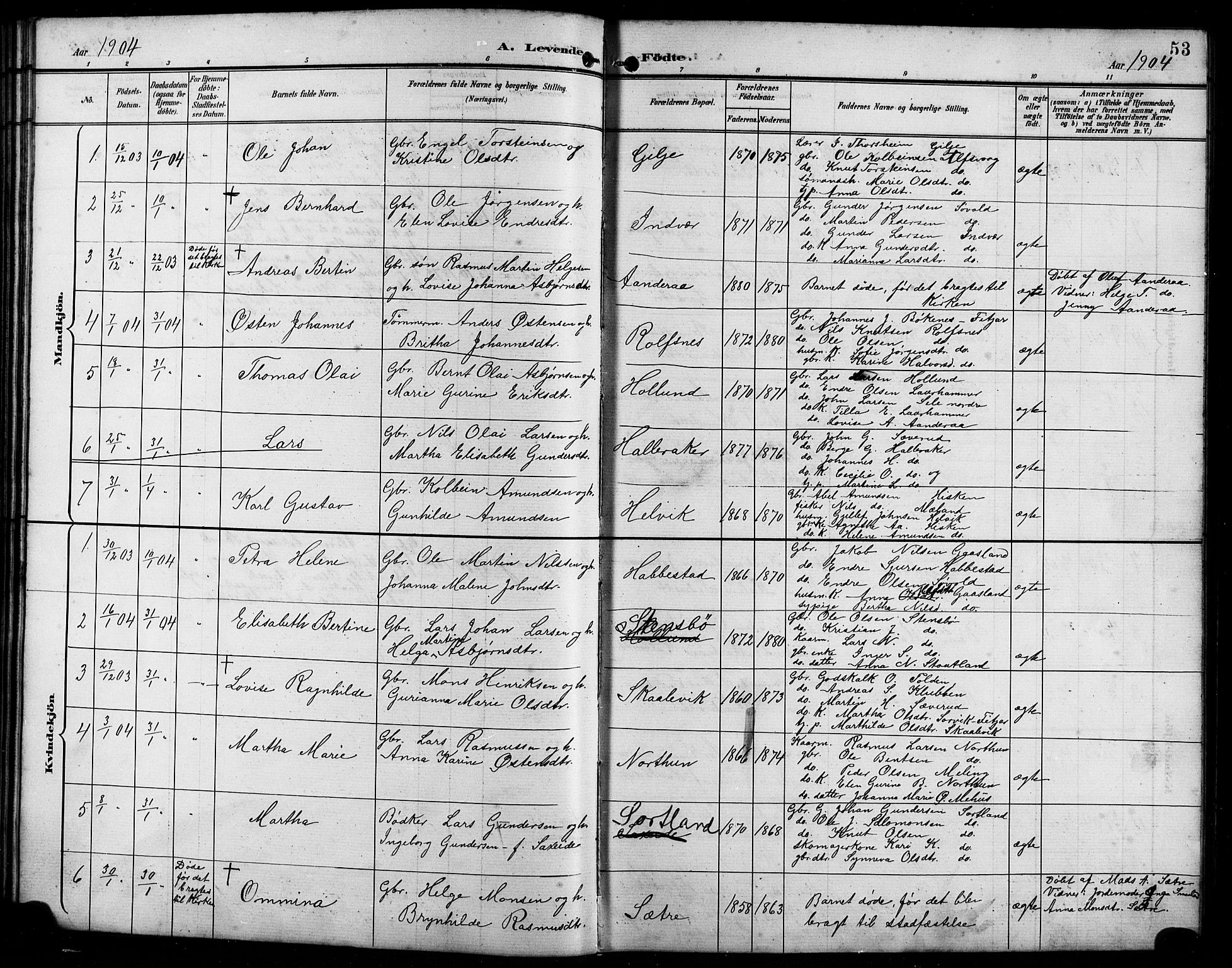 Finnås sokneprestembete, SAB/A-99925/H/Ha/Hab/Habb/L0004: Parish register (copy) no. B 4, 1897-1907, p. 53
