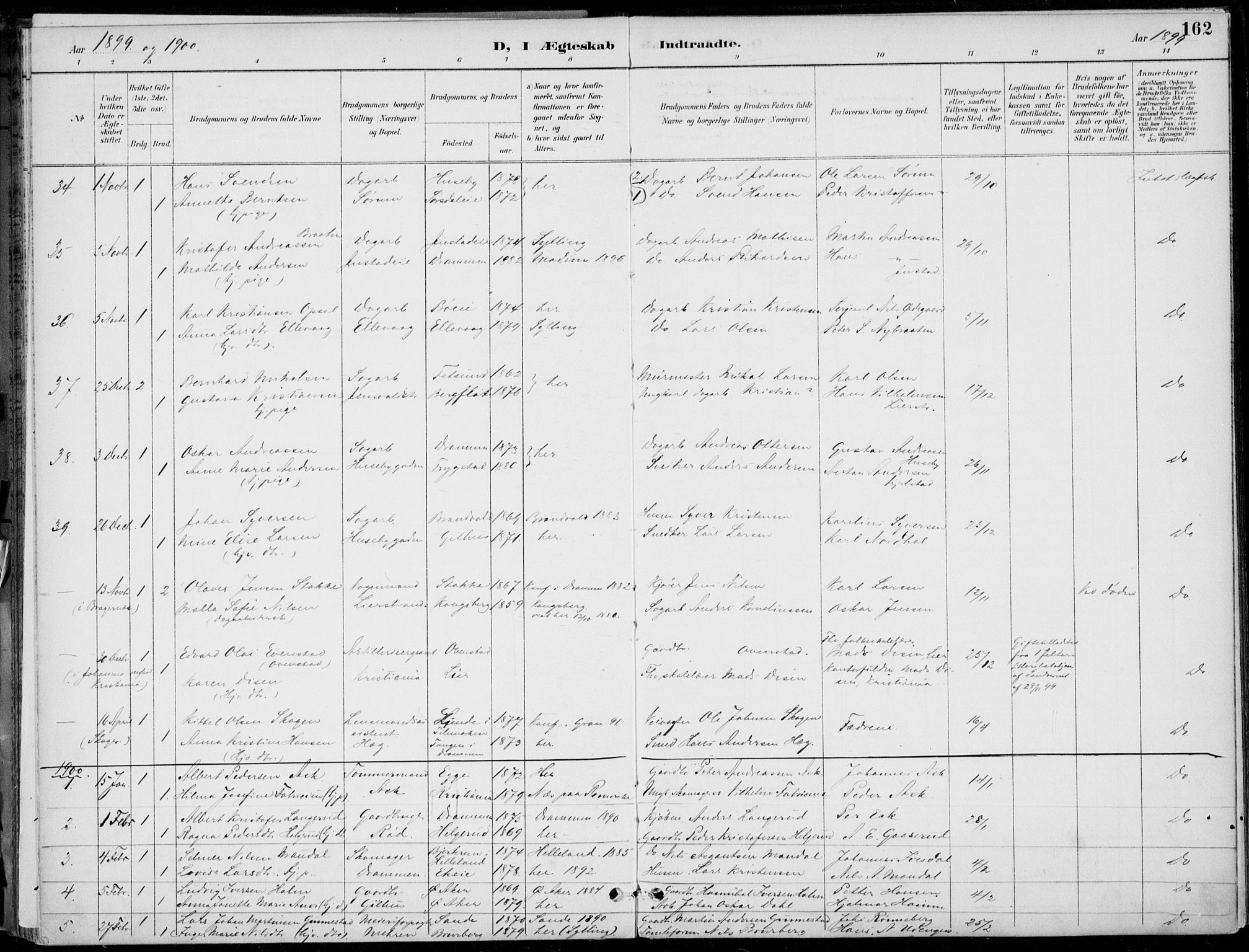 Lier kirkebøker, AV/SAKO-A-230/F/Fa/L0016: Parish register (official) no. I 16, 1895-1900, p. 162