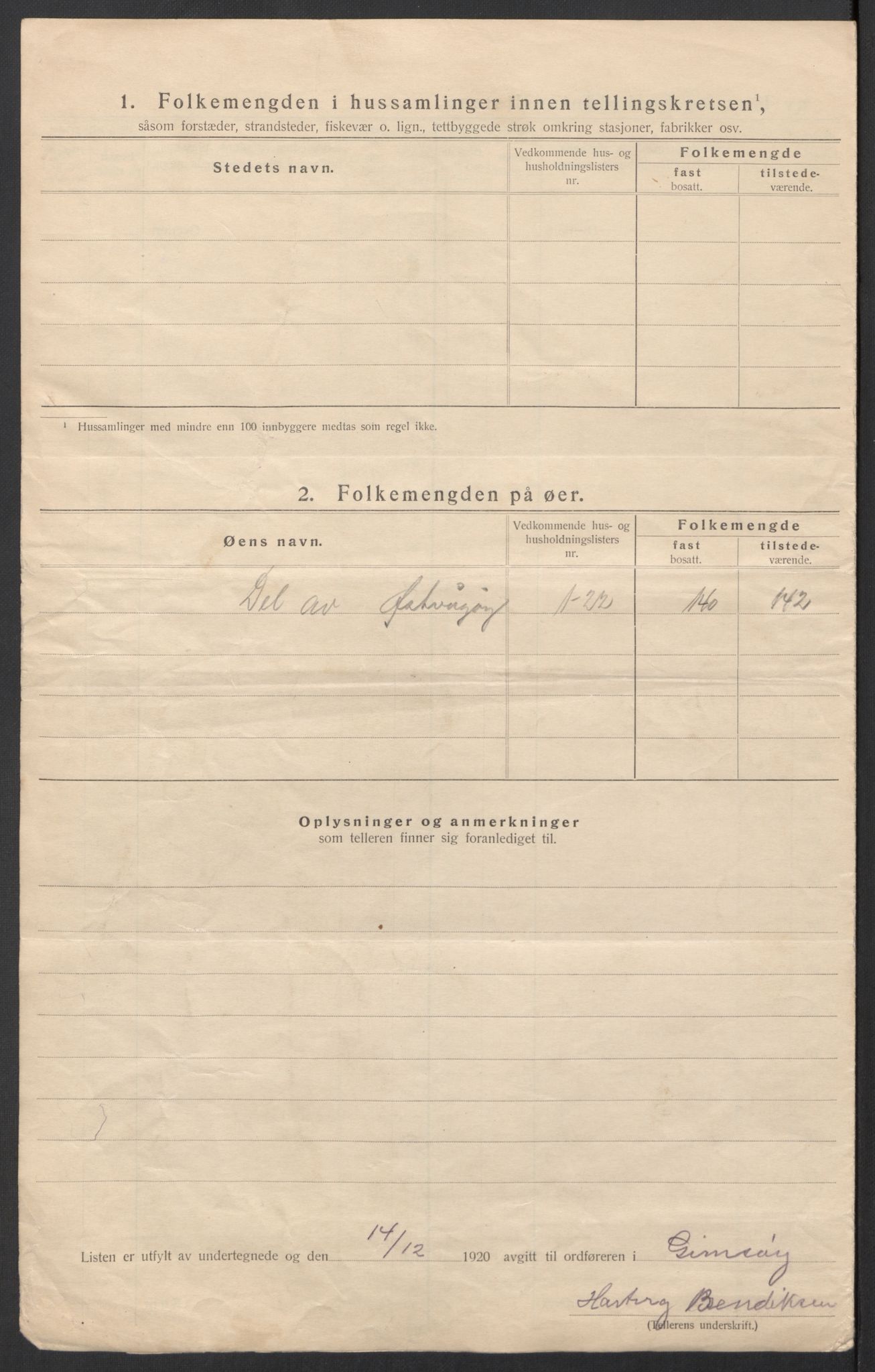 SAT, 1920 census for Gimsøy, 1920, p. 26