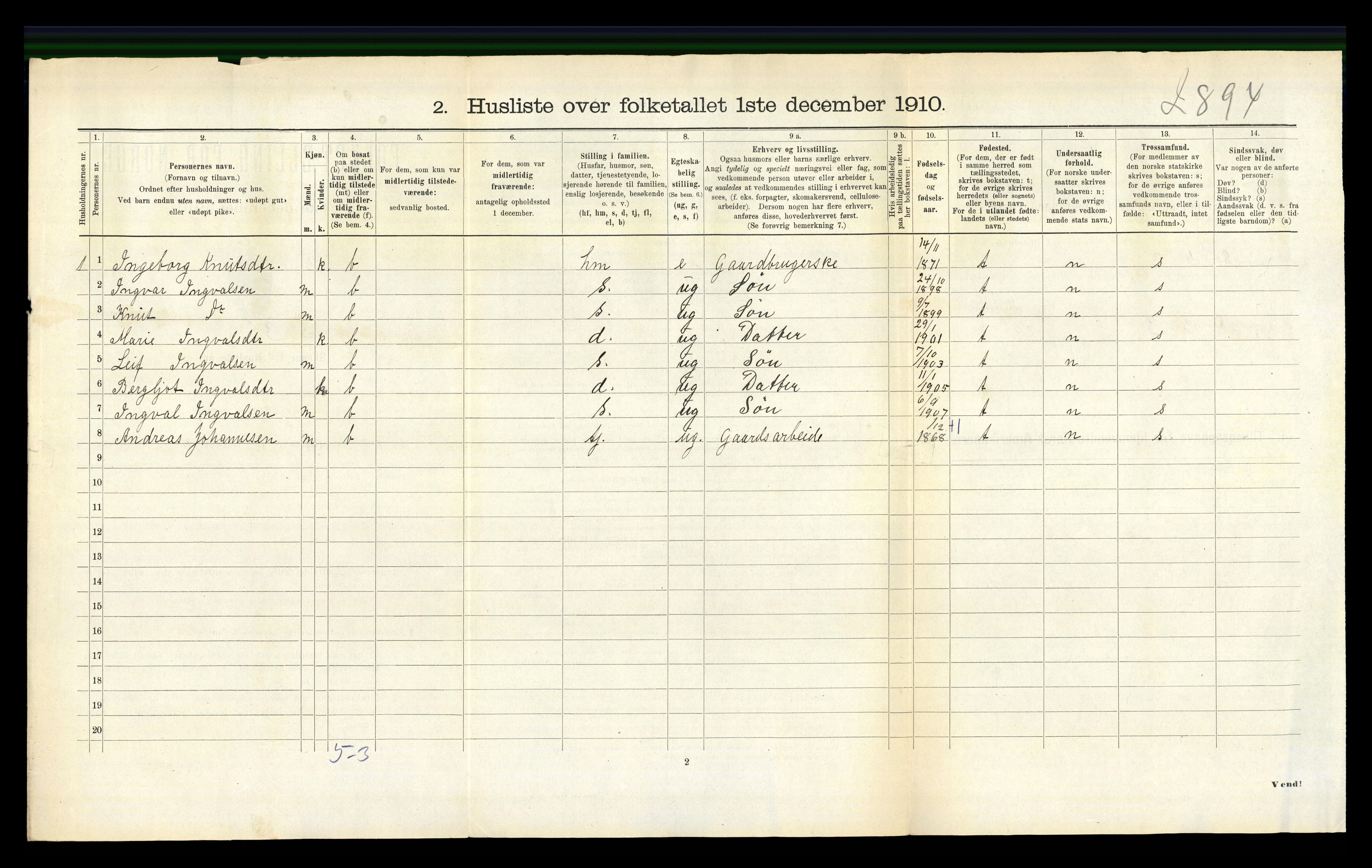 RA, 1910 census for Luster, 1910, p. 714