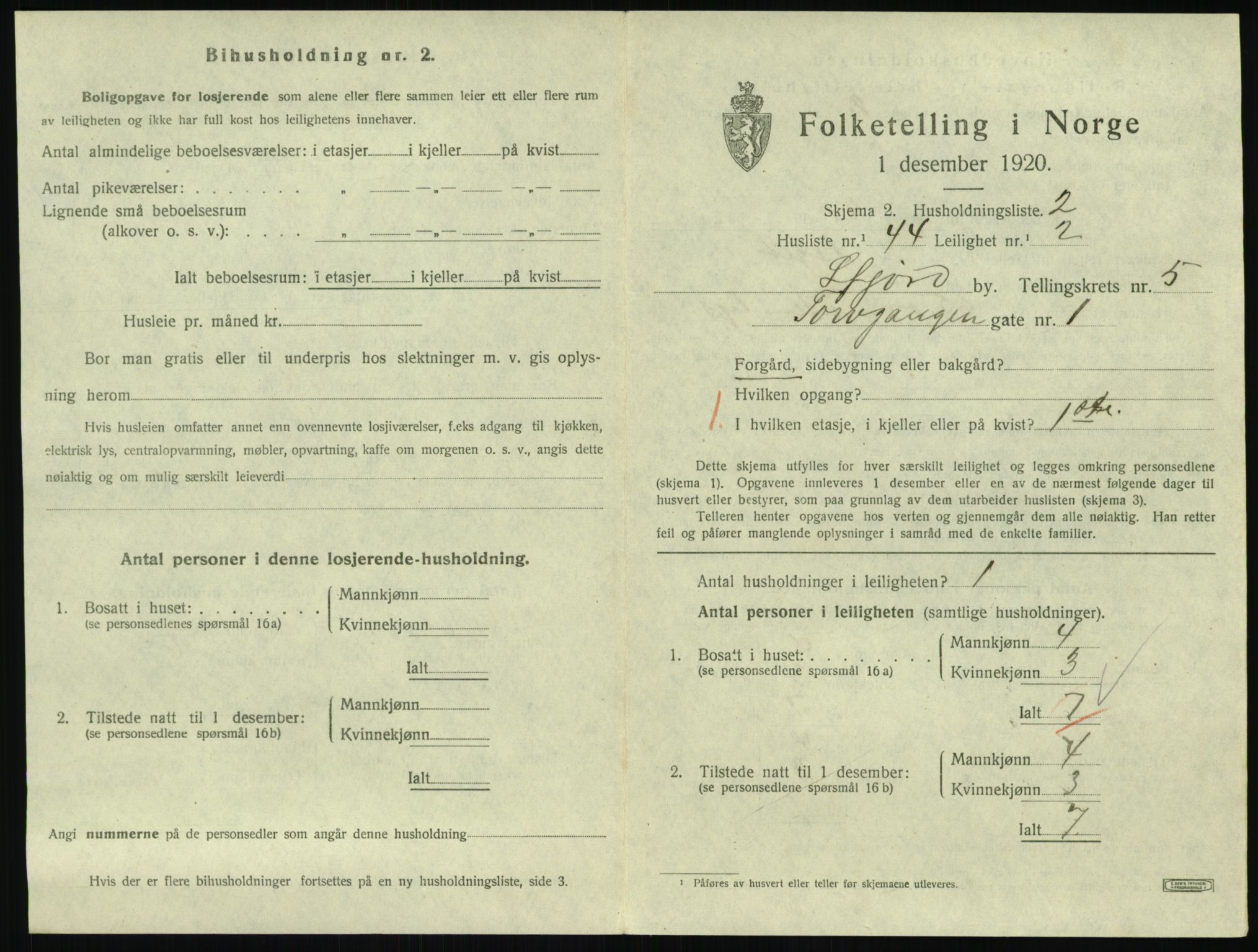 SAKO, 1920 census for Sandefjord, 1920, p. 2610