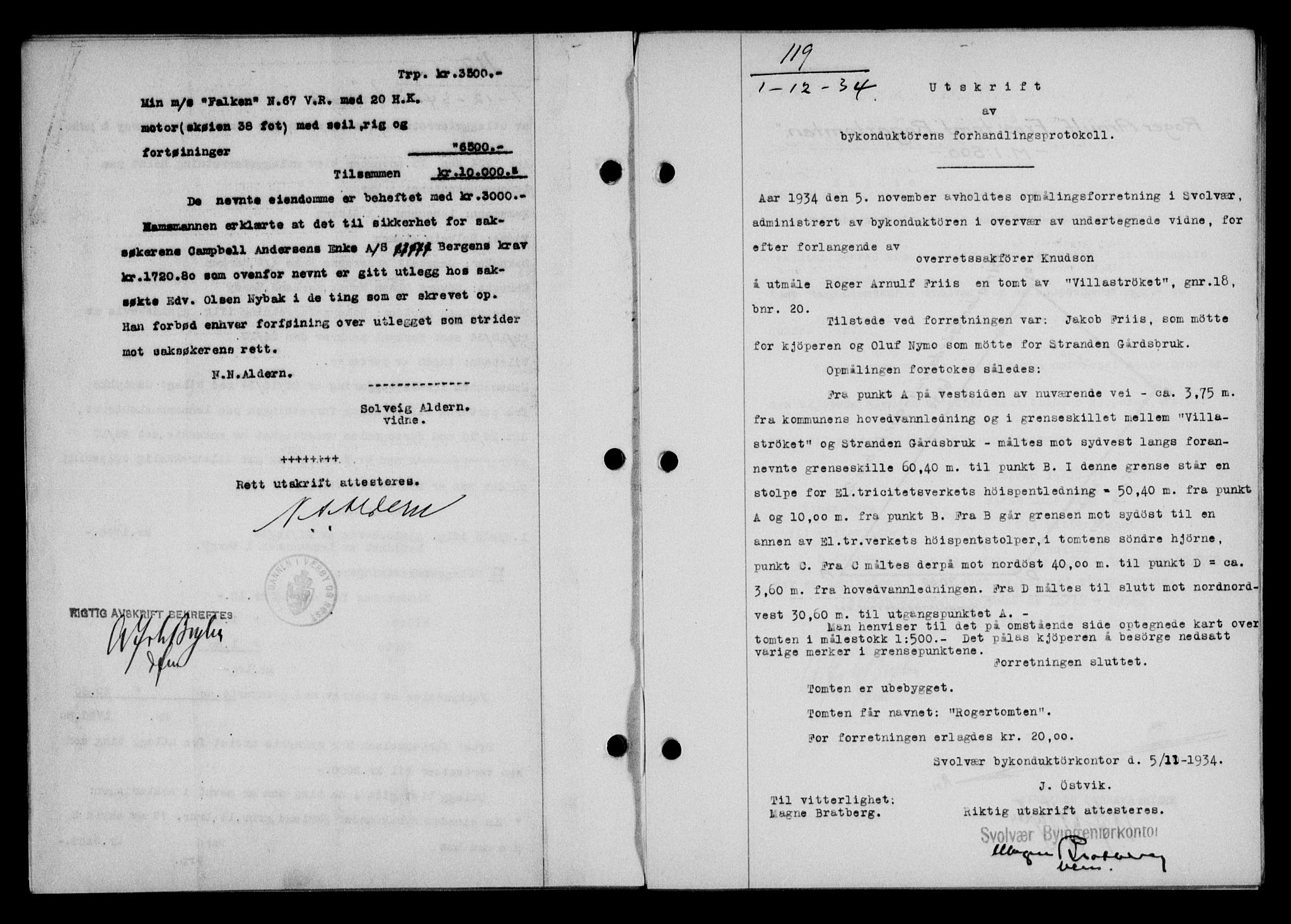 Lofoten sorenskriveri, SAT/A-0017/1/2/2C/L0030b: Mortgage book no. 30b, 1934-1934, Deed date: 01.12.1934