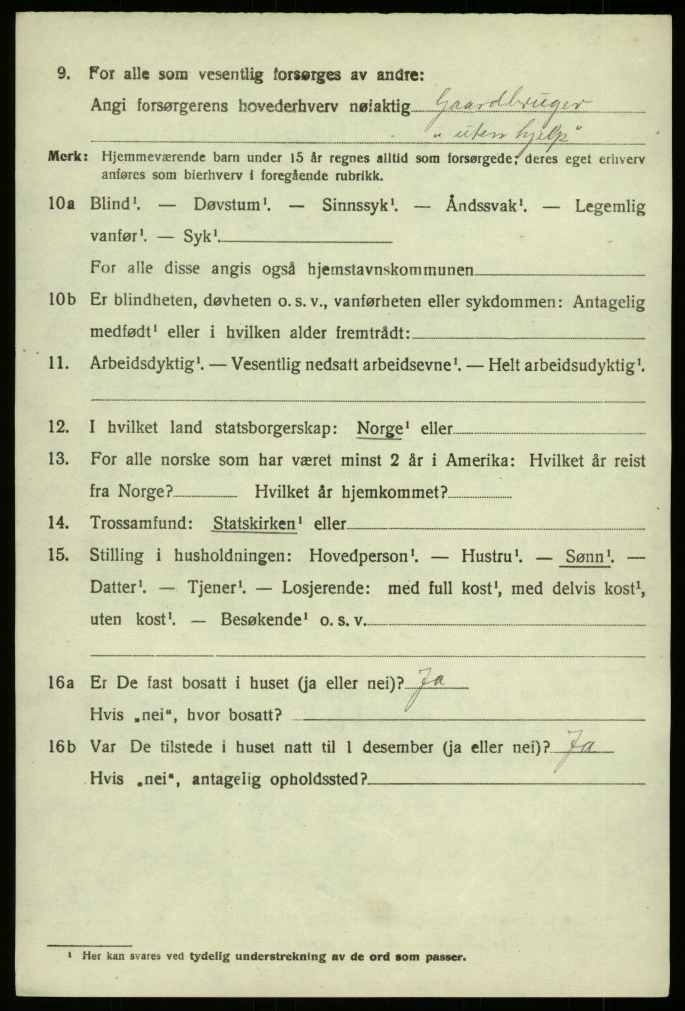 SAB, 1920 census for Hosanger, 1920, p. 1476