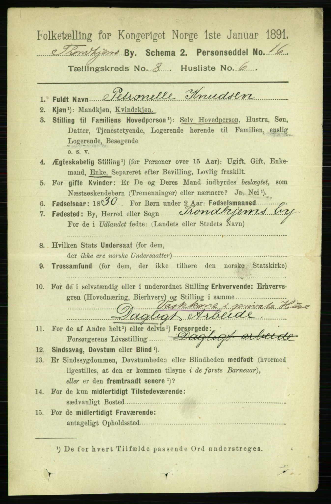 RA, 1891 census for 1601 Trondheim, 1891, p. 6817