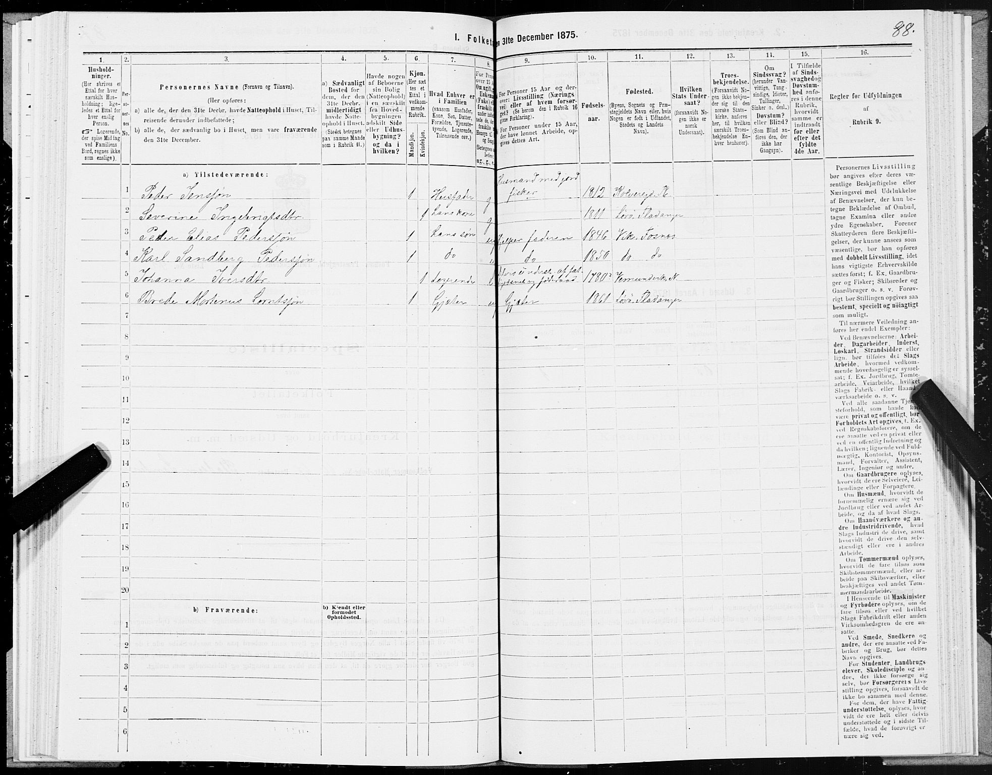 SAT, 1875 census for 1748P Fosnes, 1875, p. 4088