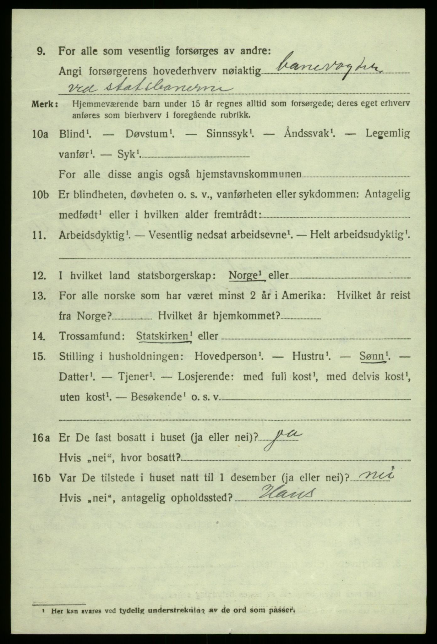 SAB, 1920 census for Bruvik, 1920, p. 1351