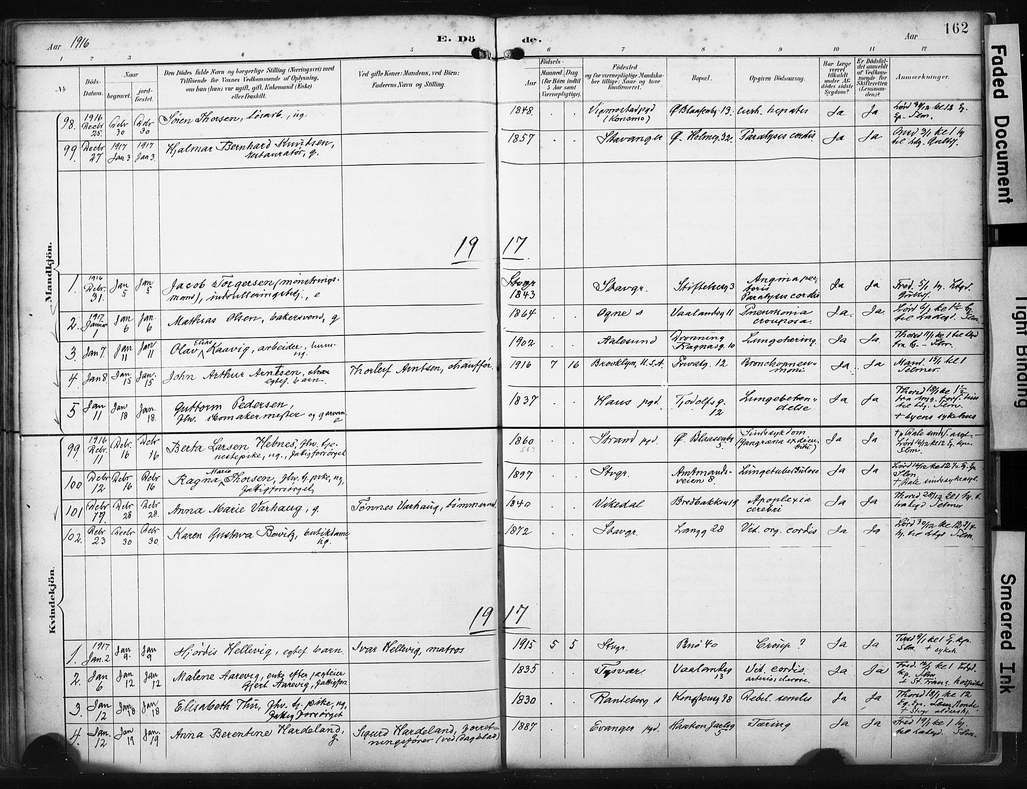 St. Petri sokneprestkontor, SAST/A-101813/001/30/30BA/L0022: Parish register (official) no. A 22, 1895-1919, p. 162