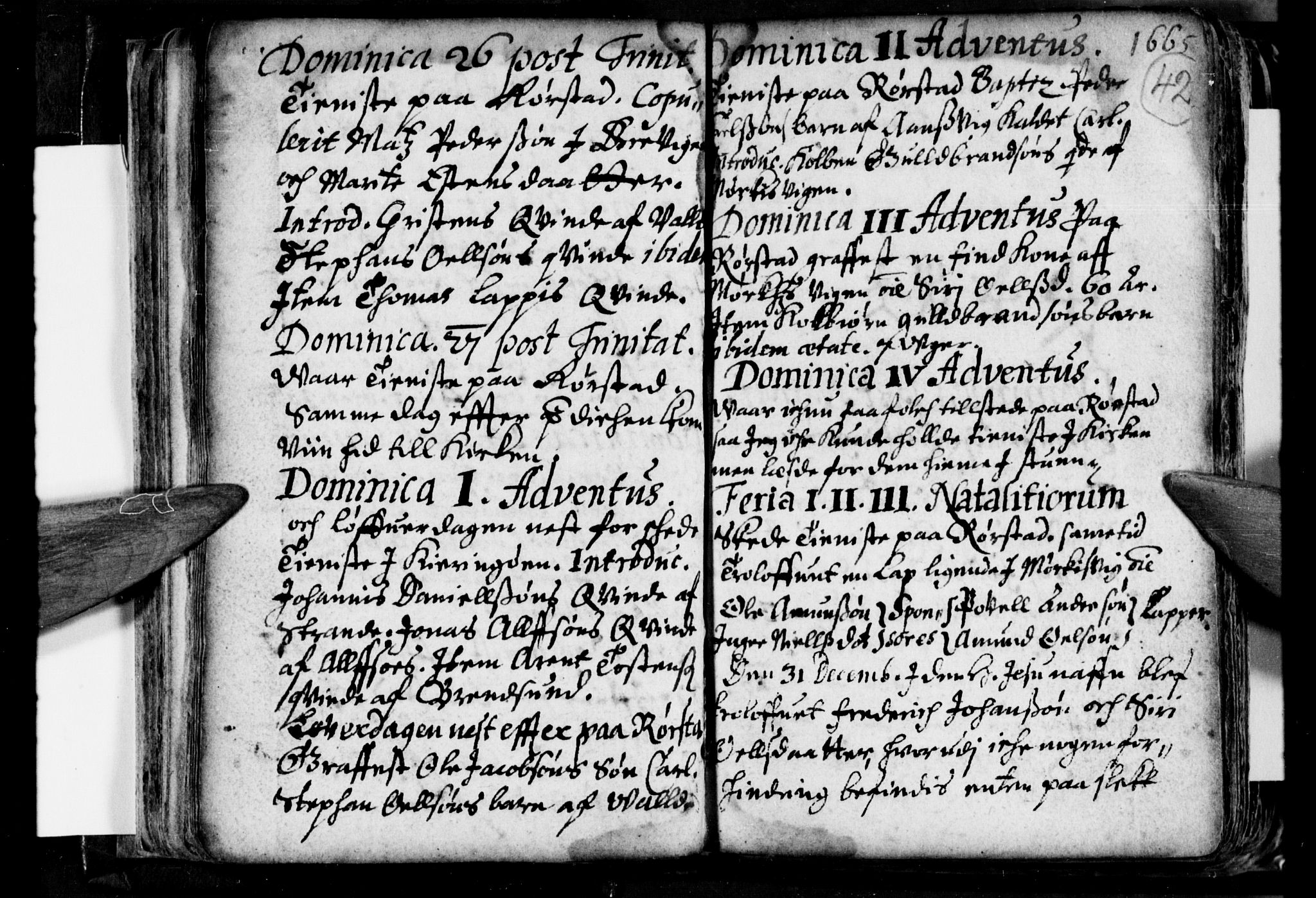 Ministerialprotokoller, klokkerbøker og fødselsregistre - Nordland, AV/SAT-A-1459/853/L0762: Parish register (official) no. 853A01, 1664-1688, p. 42
