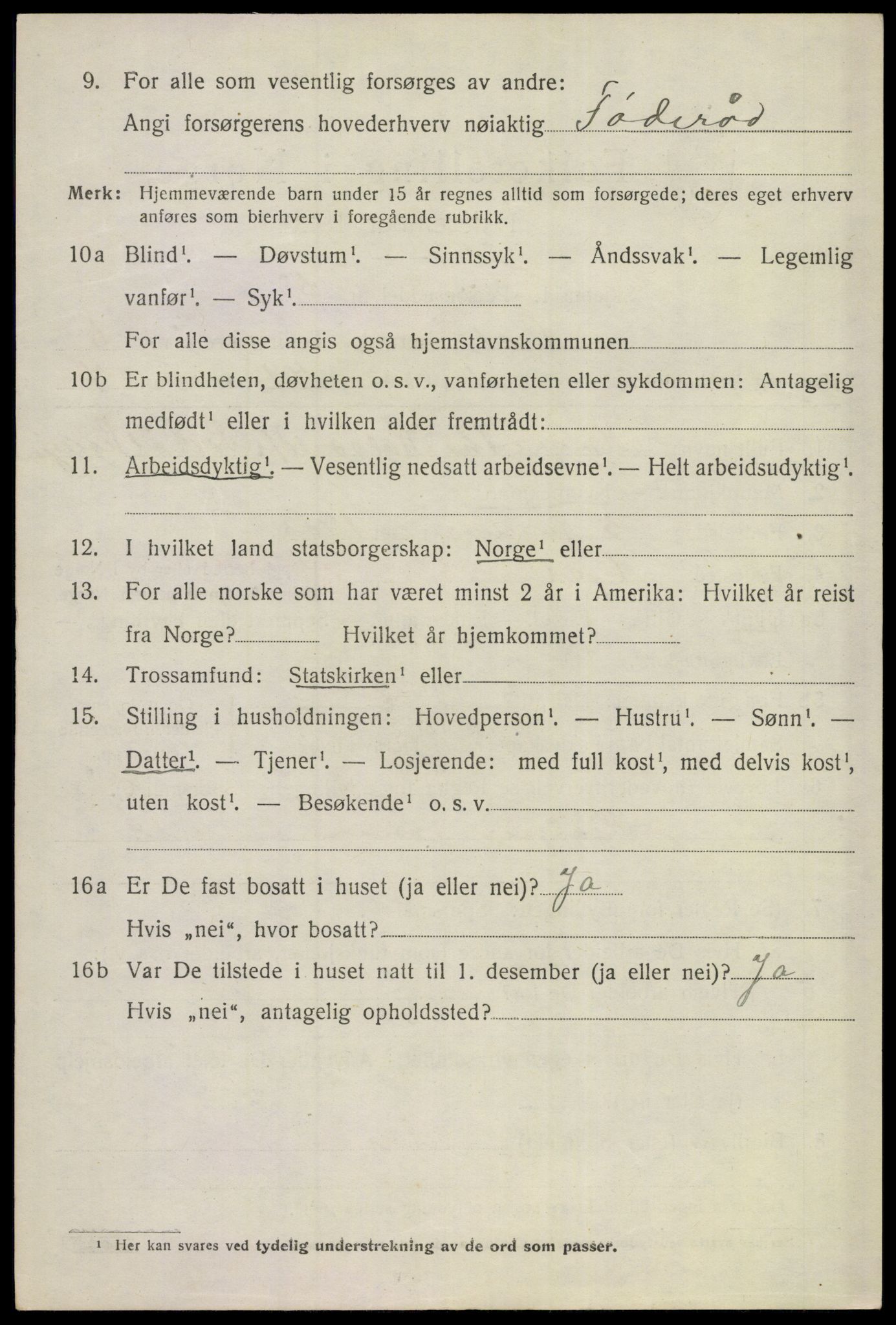 SAKO, 1920 census for Gol, 1920, p. 4585