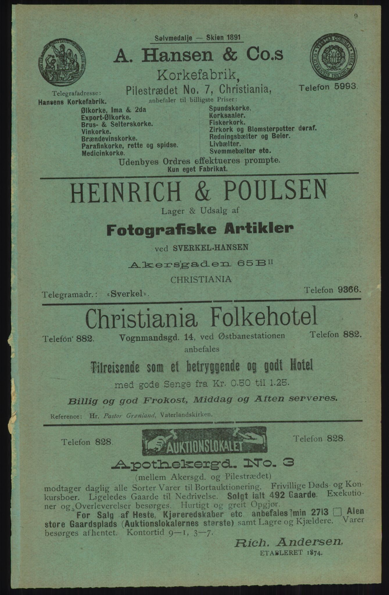 Kristiania/Oslo adressebok, PUBL/-, 1904, p. 9