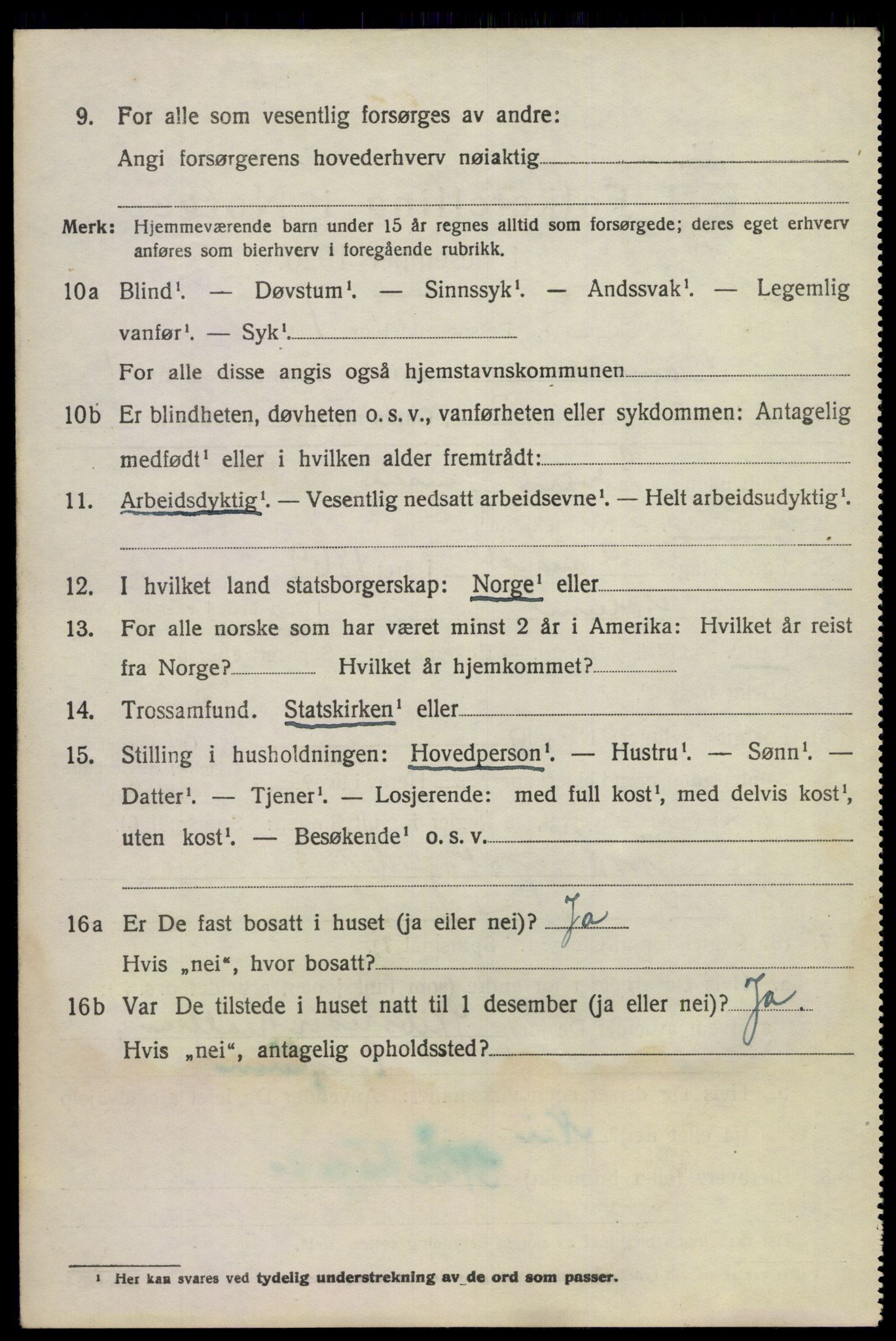 SAKO, 1920 census for Bamble, 1920, p. 2012