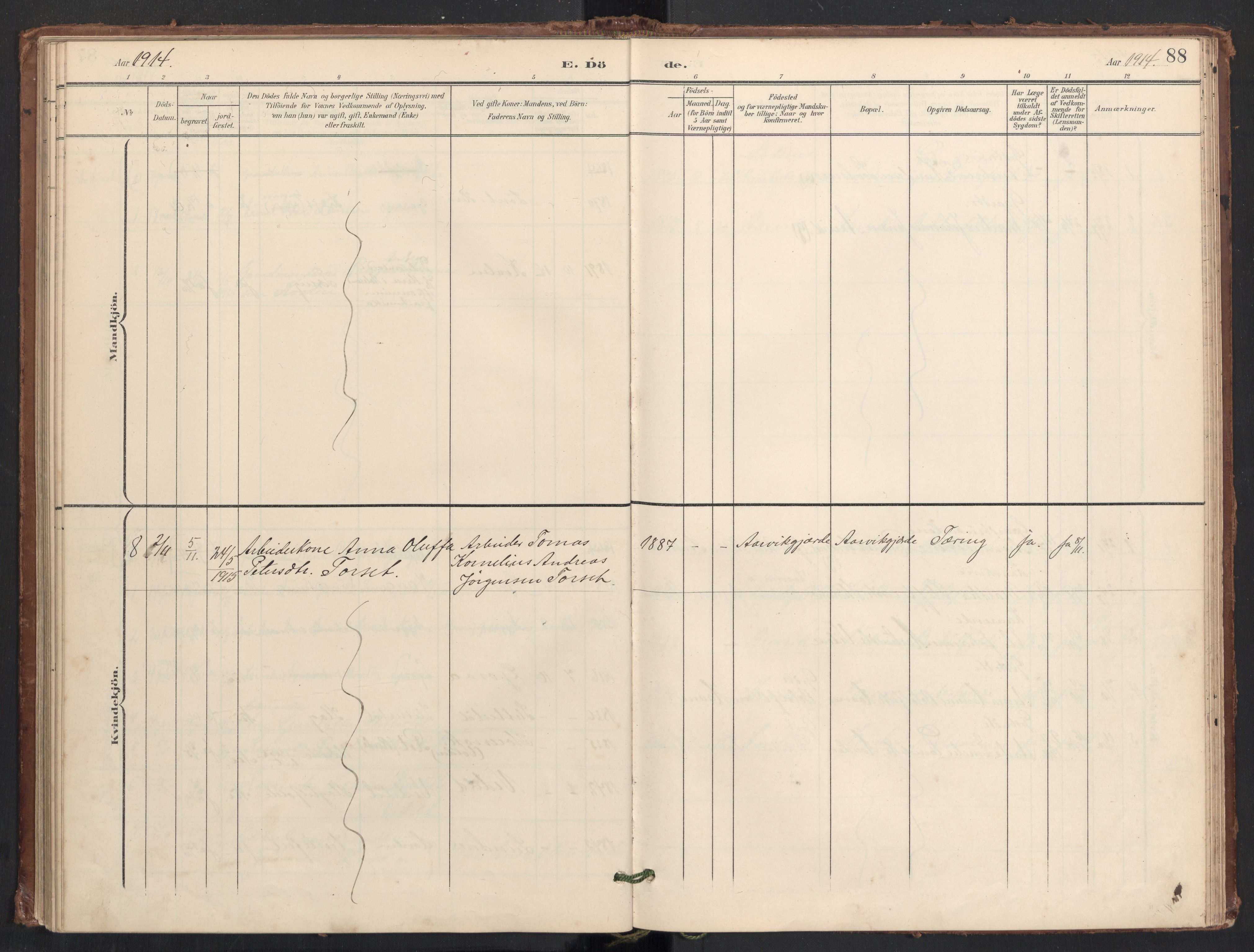 Ministerialprotokoller, klokkerbøker og fødselsregistre - Møre og Romsdal, AV/SAT-A-1454/504/L0057: Parish register (official) no. 504A04, 1902-1919, p. 88