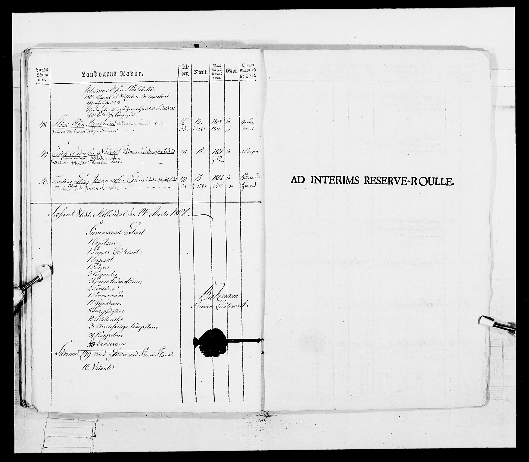 Generalitets- og kommissariatskollegiet, Det kongelige norske kommissariatskollegium, AV/RA-EA-5420/E/Eh/L0097: Bergenhusiske nasjonale infanteriregiment, 1803-1807, p. 408