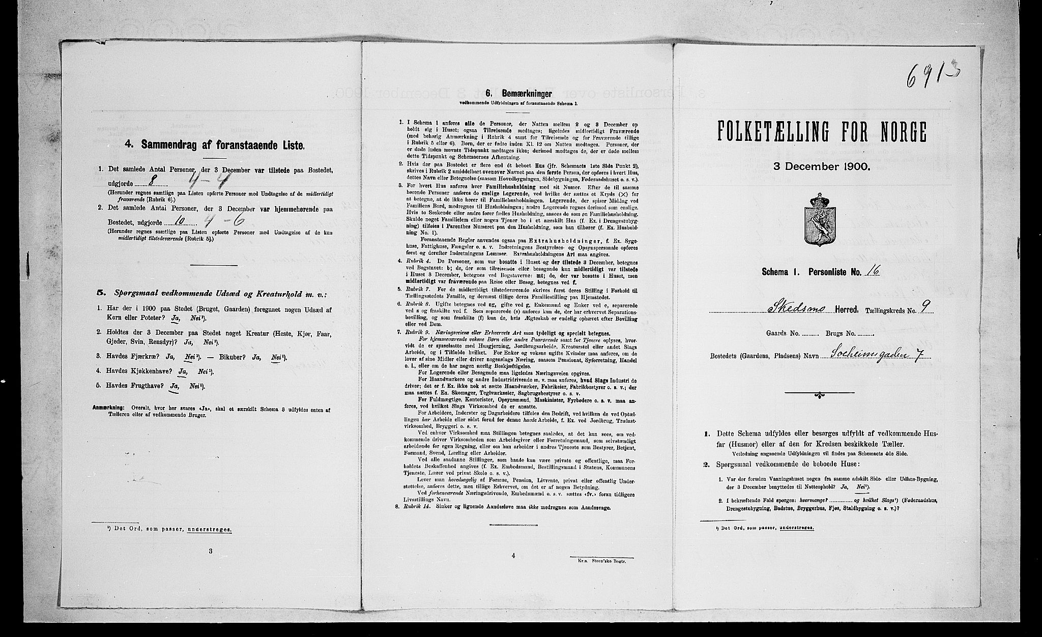 SAO, 1900 census for Skedsmo, 1900
