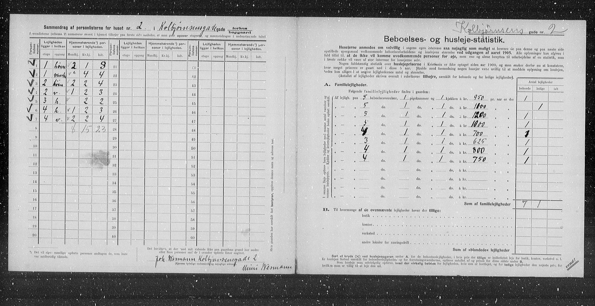 OBA, Municipal Census 1905 for Kristiania, 1905, p. 6704