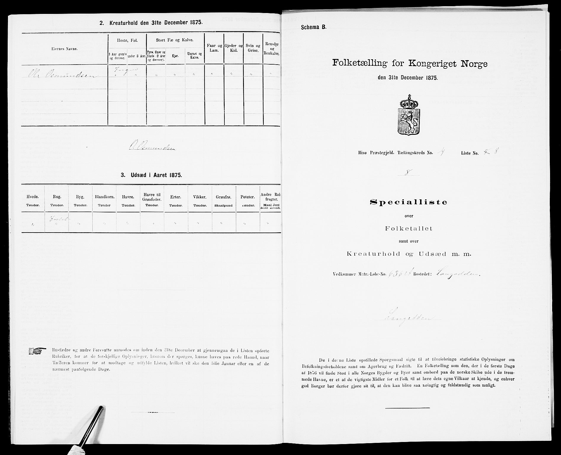 SAK, 1875 census for 0922P Hisøy, 1875, p. 738