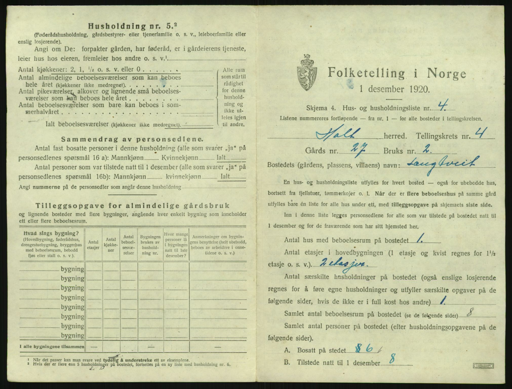 SAK, 1920 census for Holt, 1920, p. 320