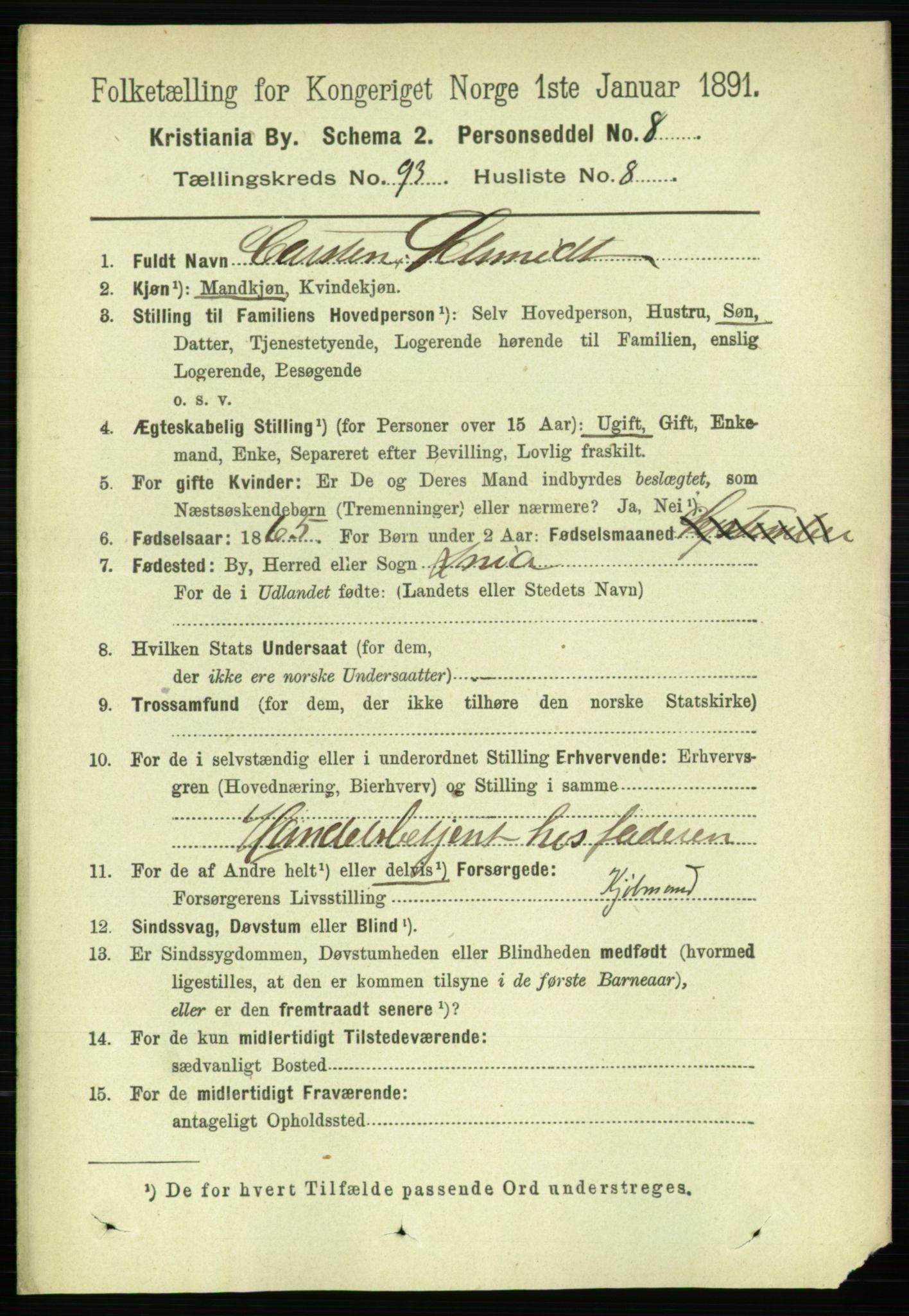 RA, 1891 census for 0301 Kristiania, 1891, p. 45762