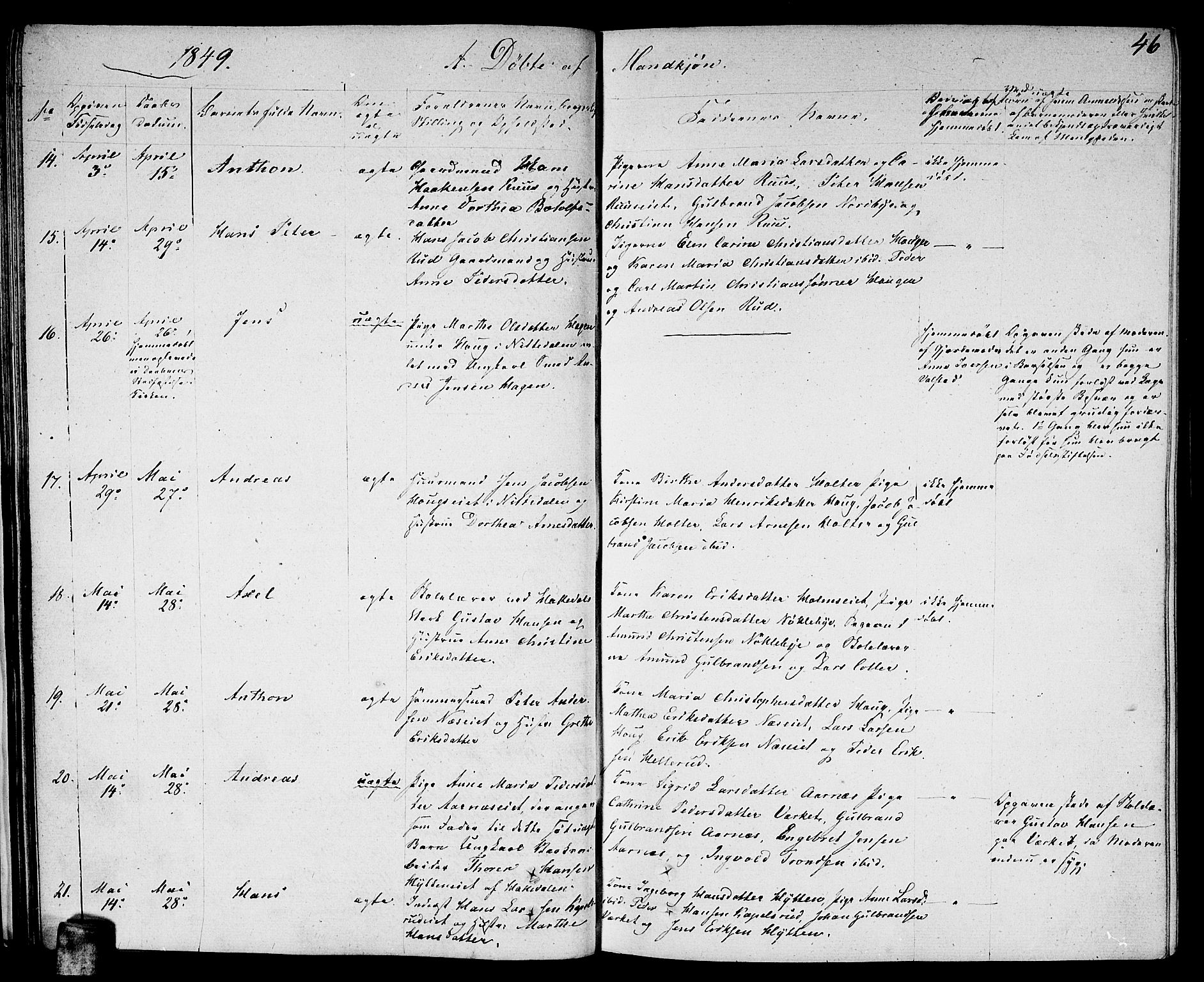 Nittedal prestekontor Kirkebøker, SAO/A-10365a/F/Fa/L0004: Parish register (official) no. I 4, 1836-1849, p. 46