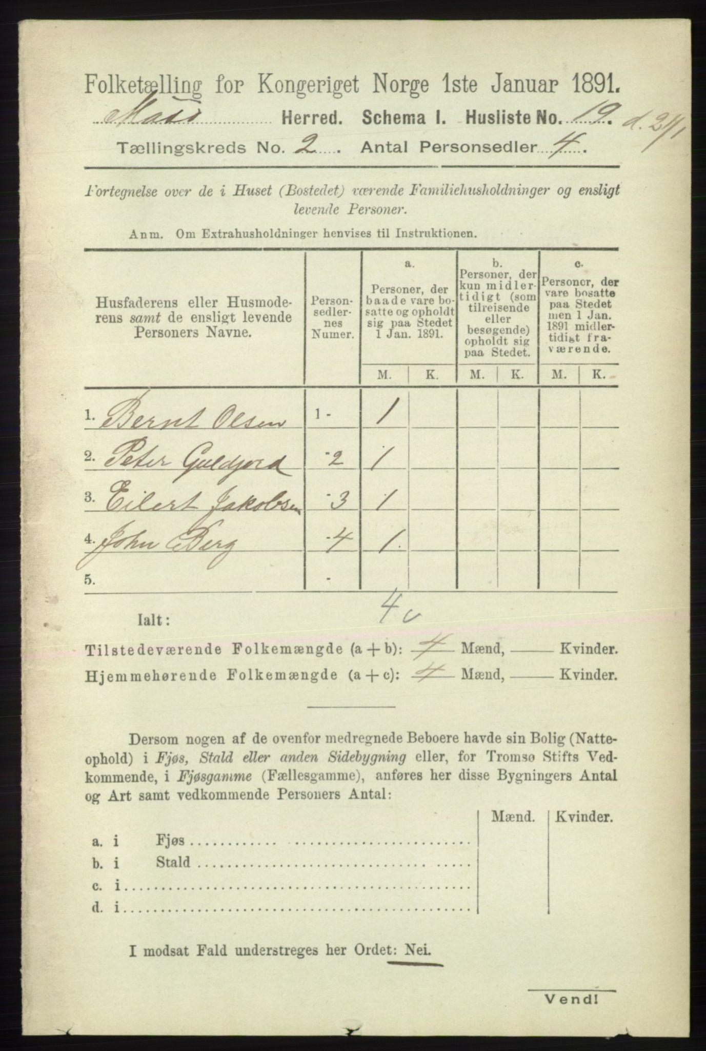 RA, 1891 census for 2018 Måsøy, 1891, p. 237