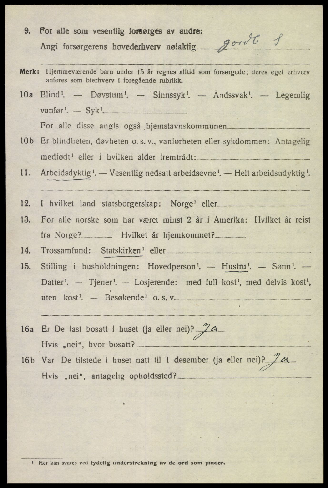 SAK, 1920 census for Øyslebø, 1920, p. 2213