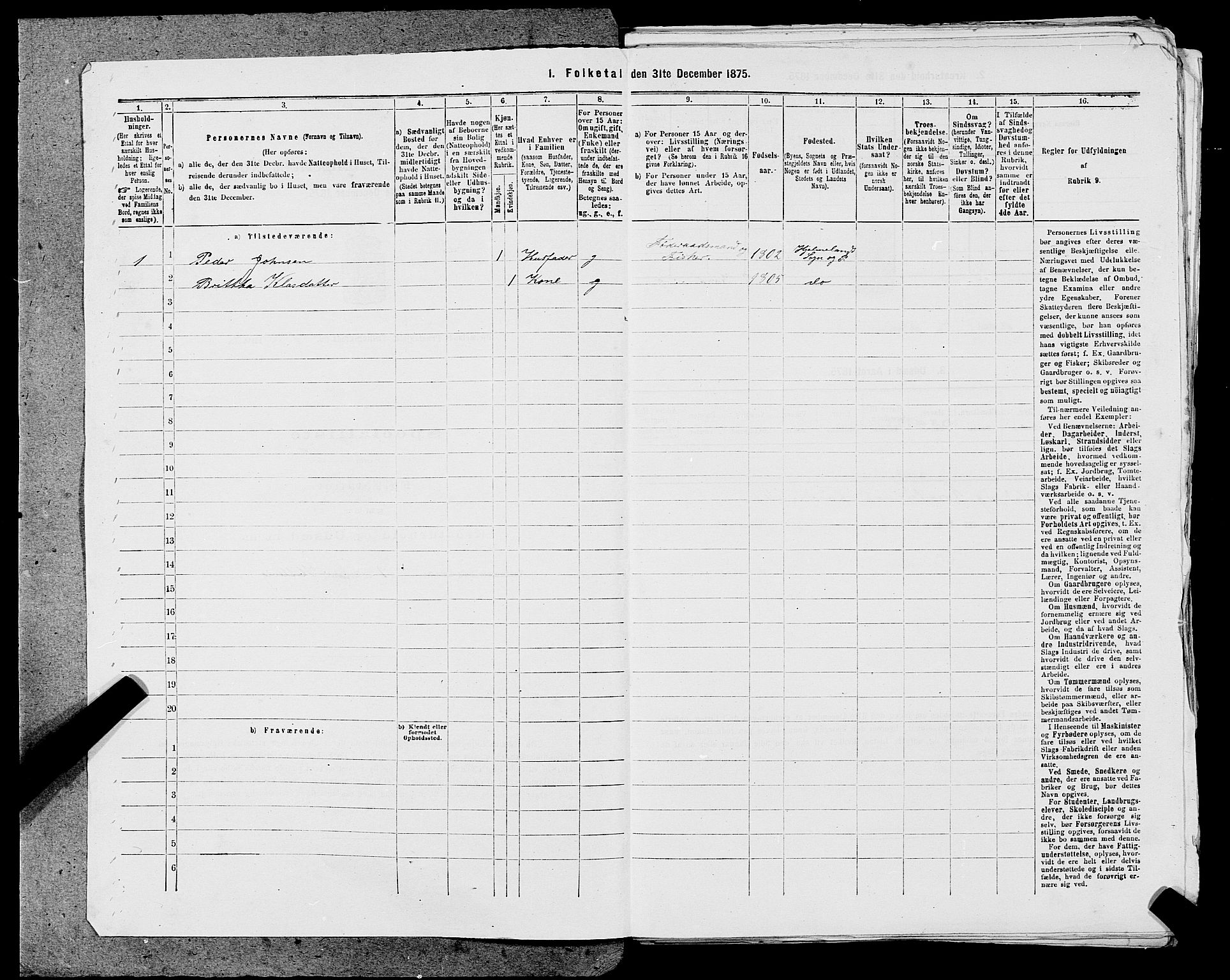 SAST, 1875 census for 1133P Hjelmeland, 1875, p. 72