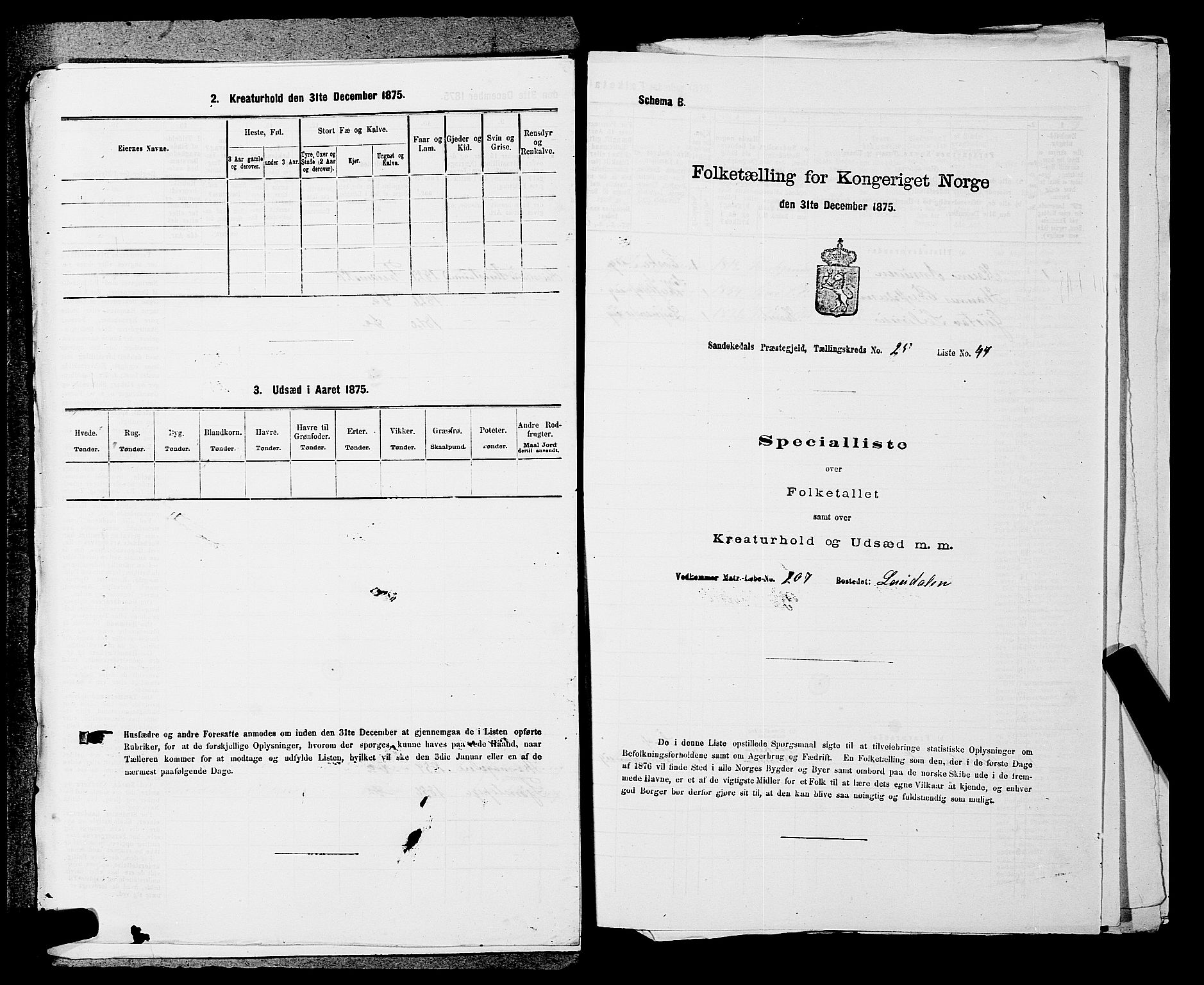 SAKO, 1875 census for 0816P Sannidal, 1875, p. 2008