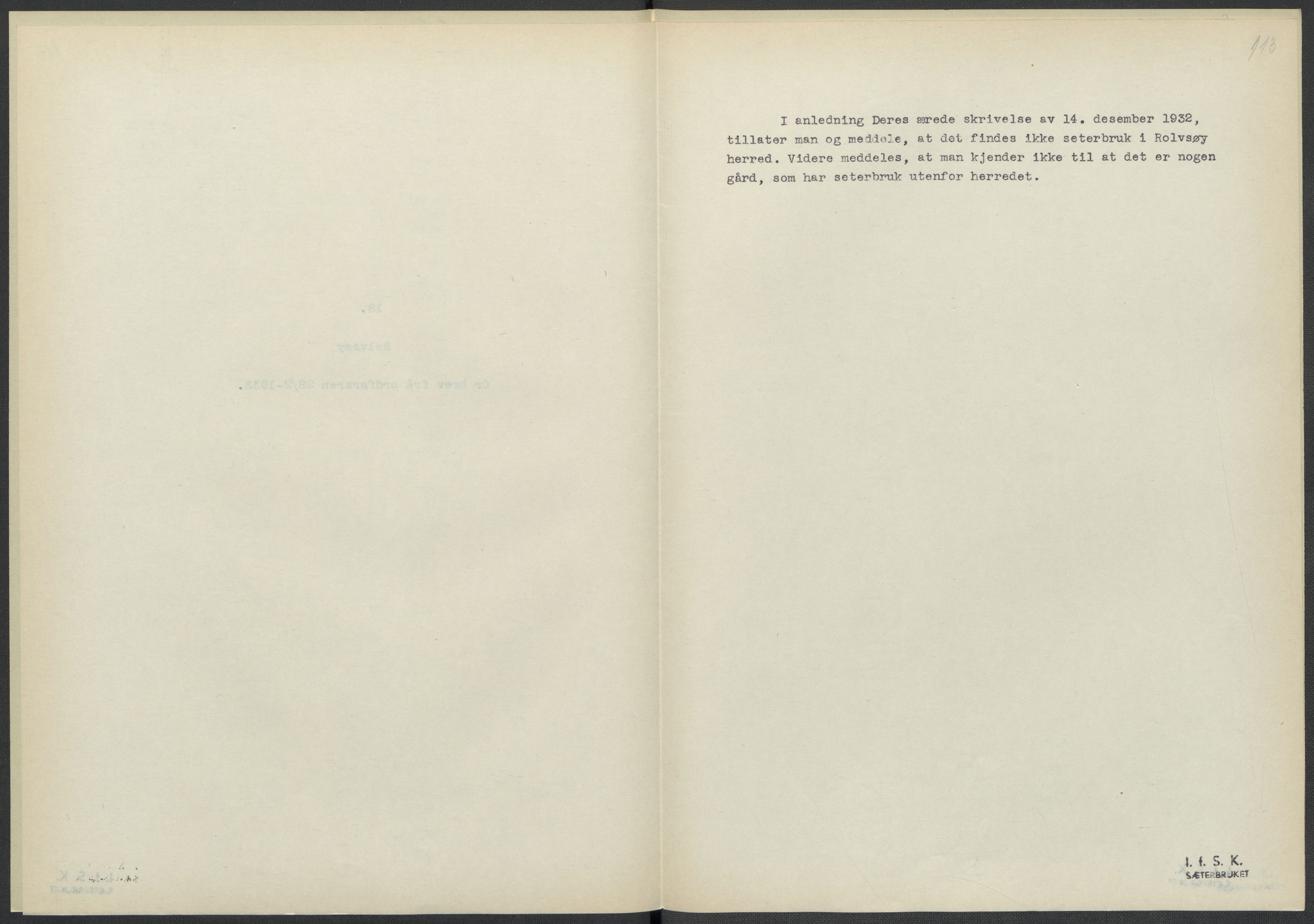 Instituttet for sammenlignende kulturforskning, AV/RA-PA-0424/F/Fc/L0002/0001: Eske B2: / Østfold (perm I), 1932-1935, p. 113