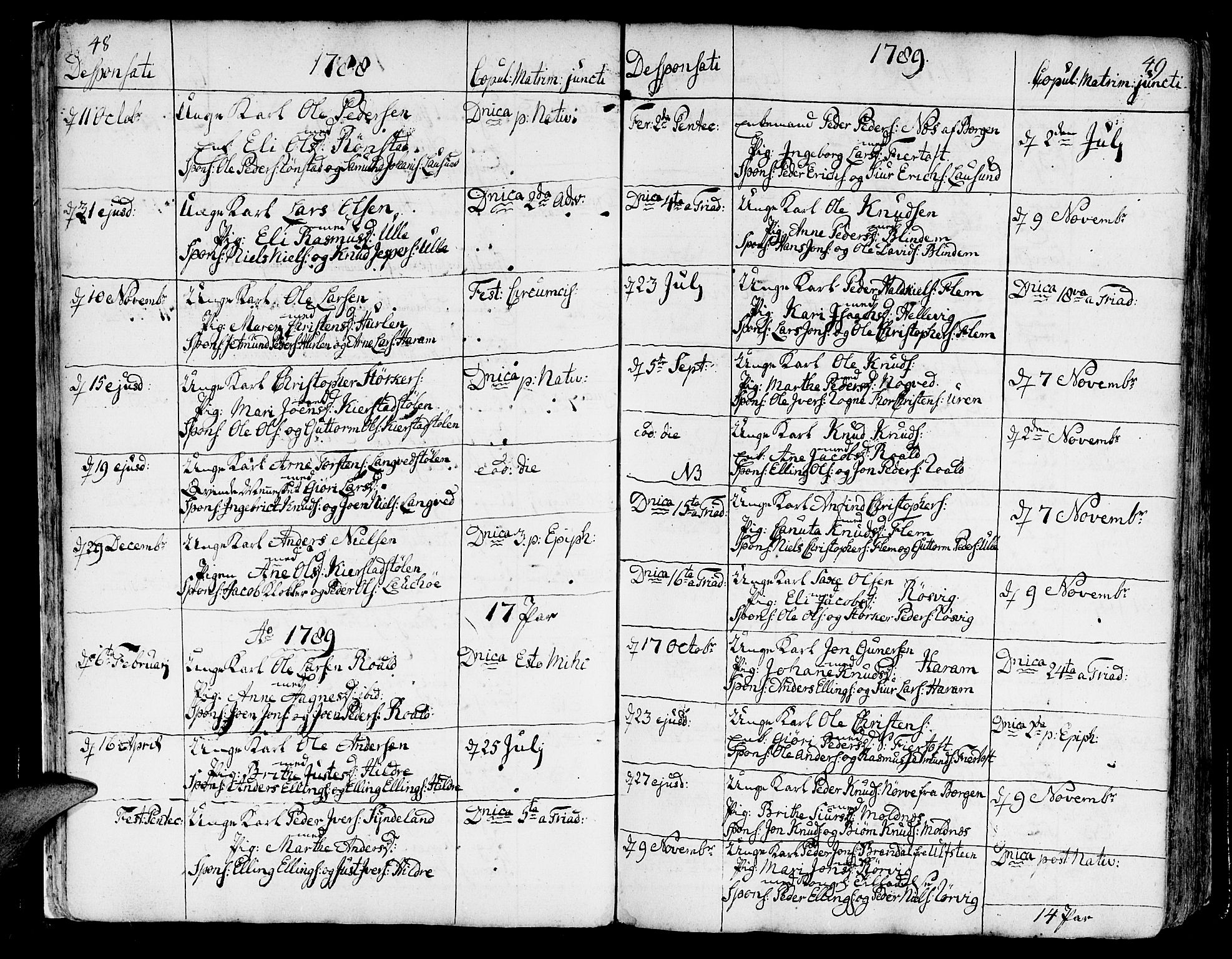 Ministerialprotokoller, klokkerbøker og fødselsregistre - Møre og Romsdal, SAT/A-1454/536/L0493: Parish register (official) no. 536A02, 1739-1802, p. 48-49