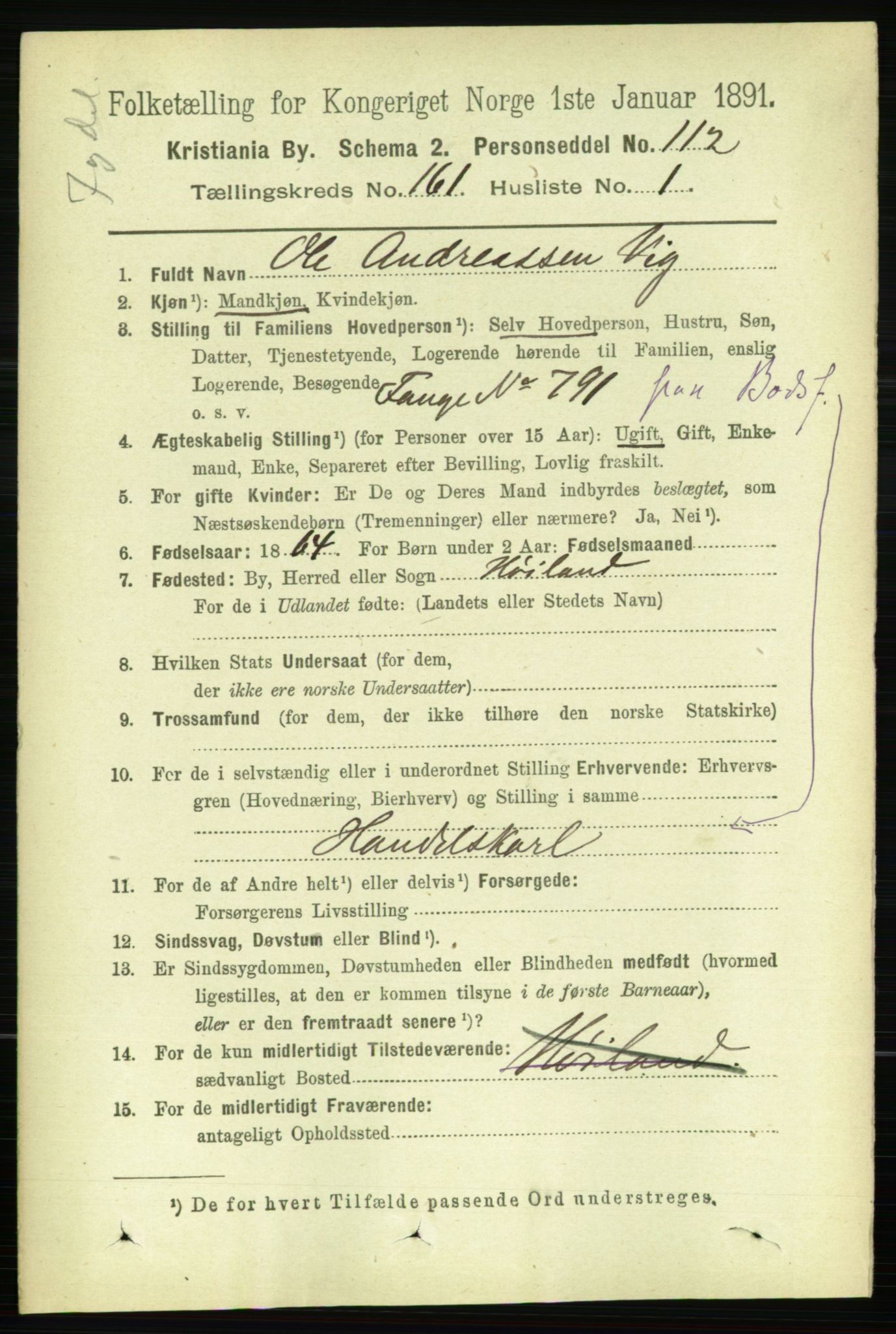 RA, 1891 census for 0301 Kristiania, 1891, p. 91530