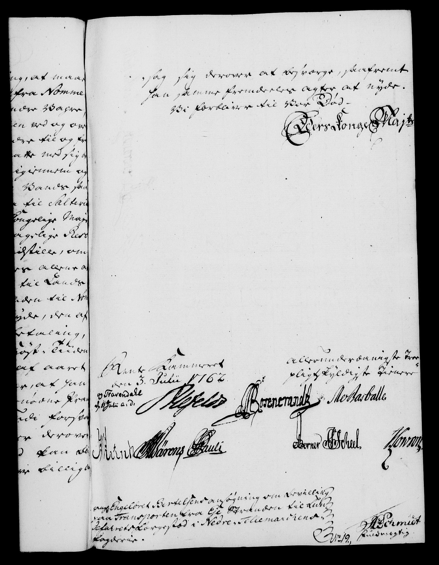 Rentekammeret, Kammerkanselliet, RA/EA-3111/G/Gf/Gfa/L0044: Norsk relasjons- og resolusjonsprotokoll (merket RK 52.44), 1762, p. 318