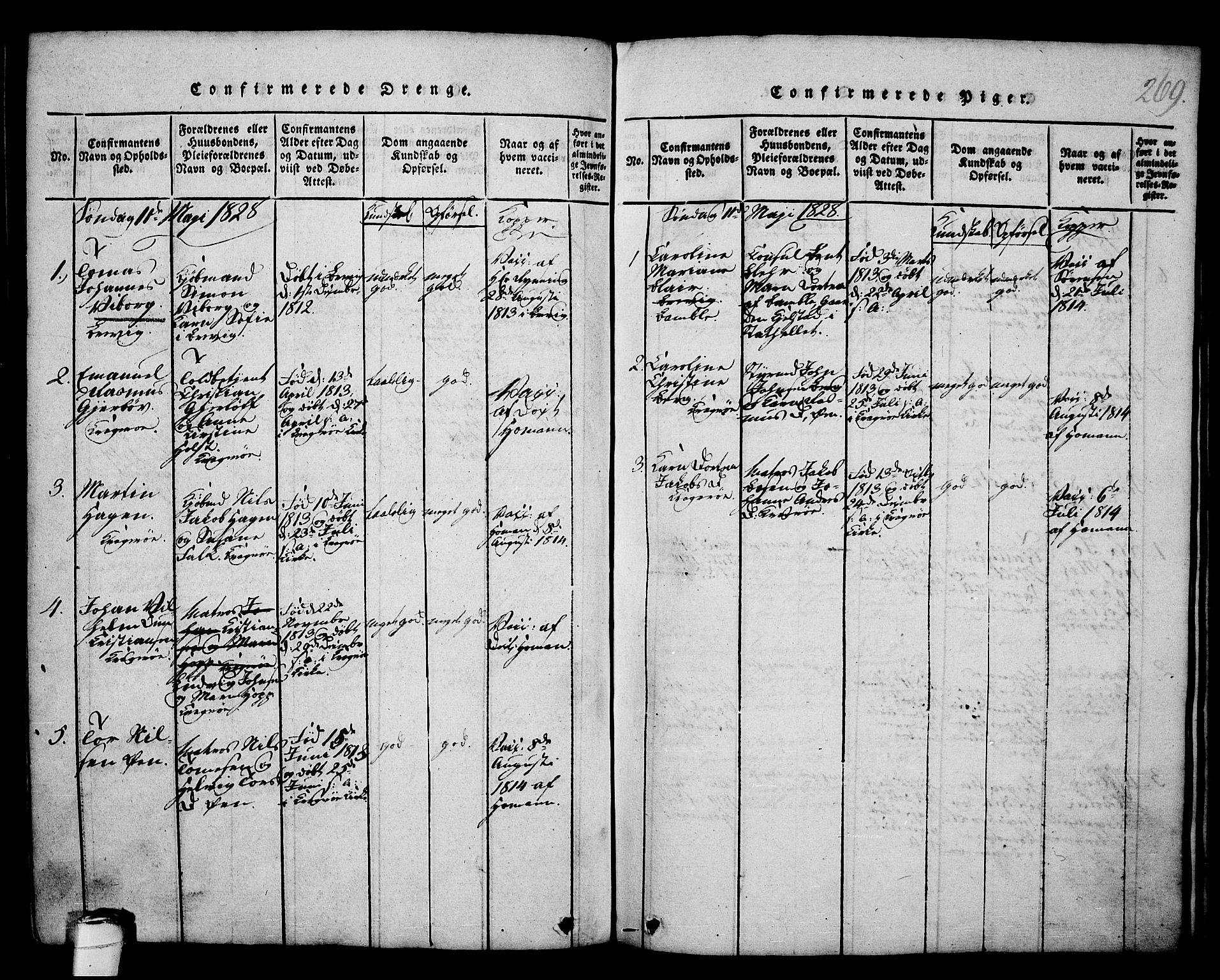 Kragerø kirkebøker, SAKO/A-278/G/Ga/L0002: Parish register (copy) no. 2, 1814-1831, p. 269