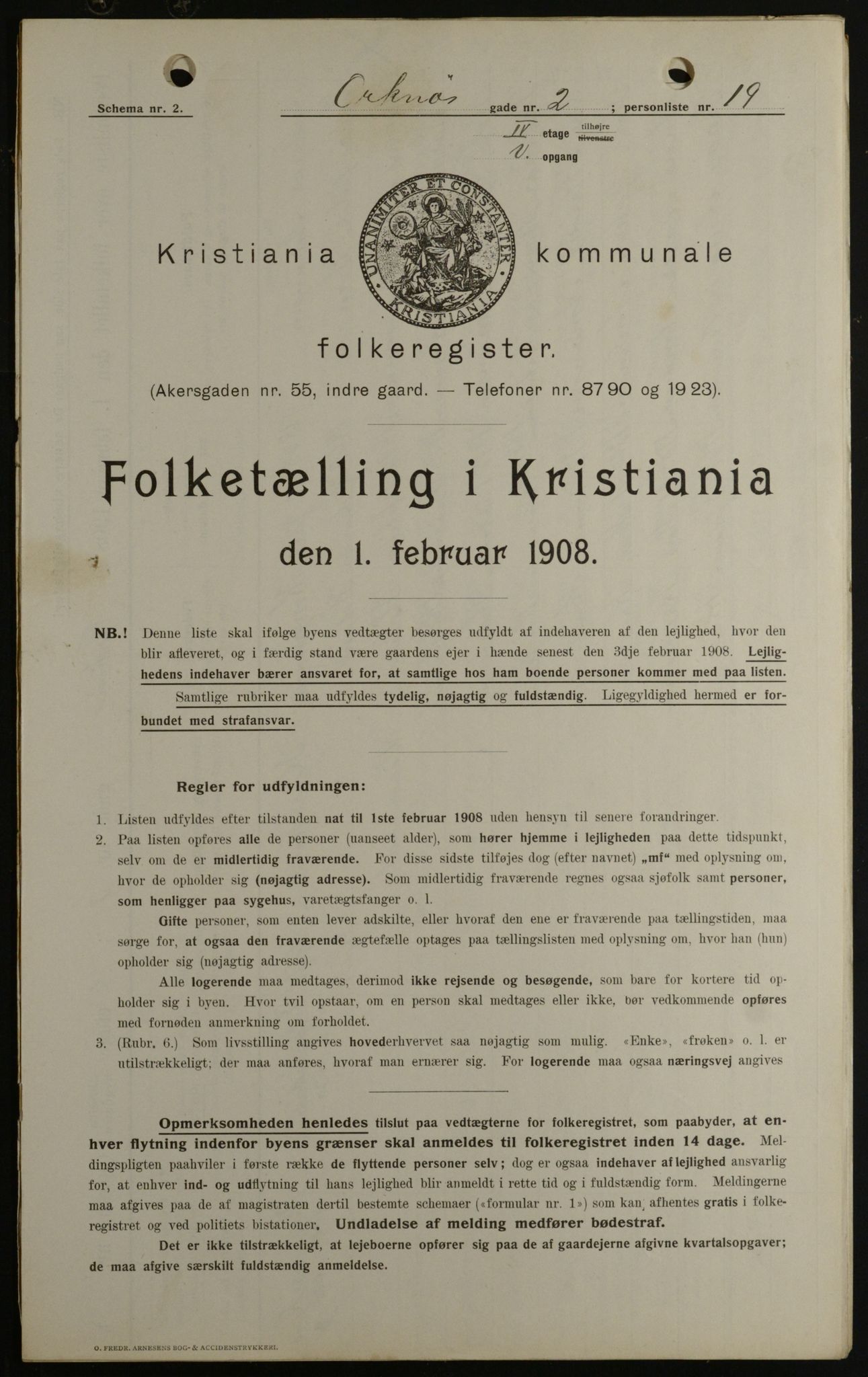 OBA, Municipal Census 1908 for Kristiania, 1908, p. 68037