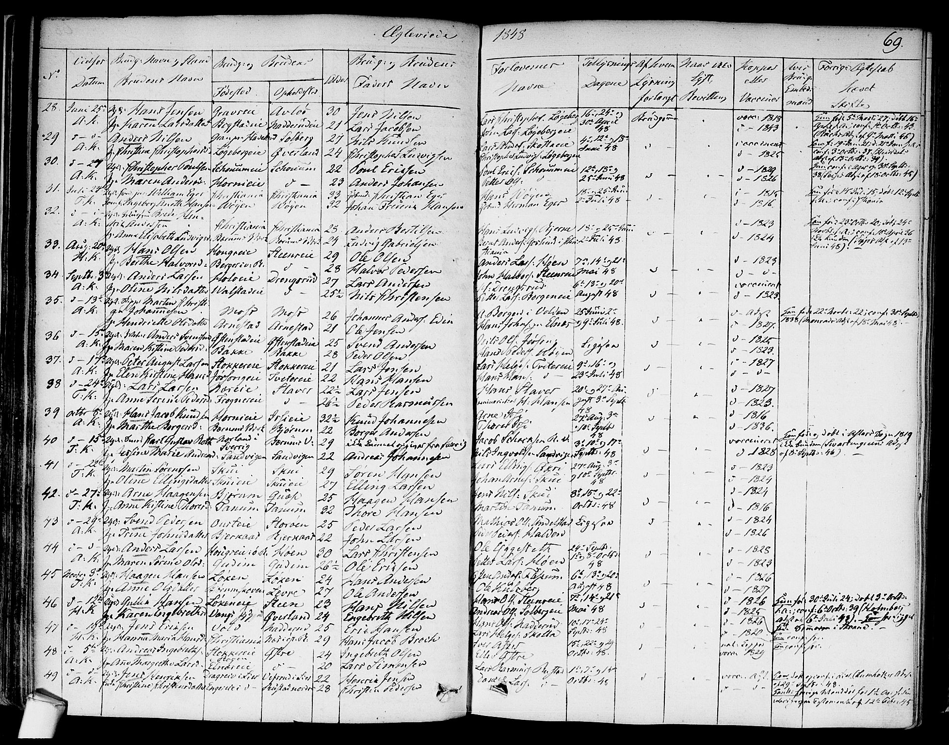 Asker prestekontor Kirkebøker, AV/SAO-A-10256a/F/Fa/L0010: Parish register (official) no. I 10, 1825-1878, p. 69