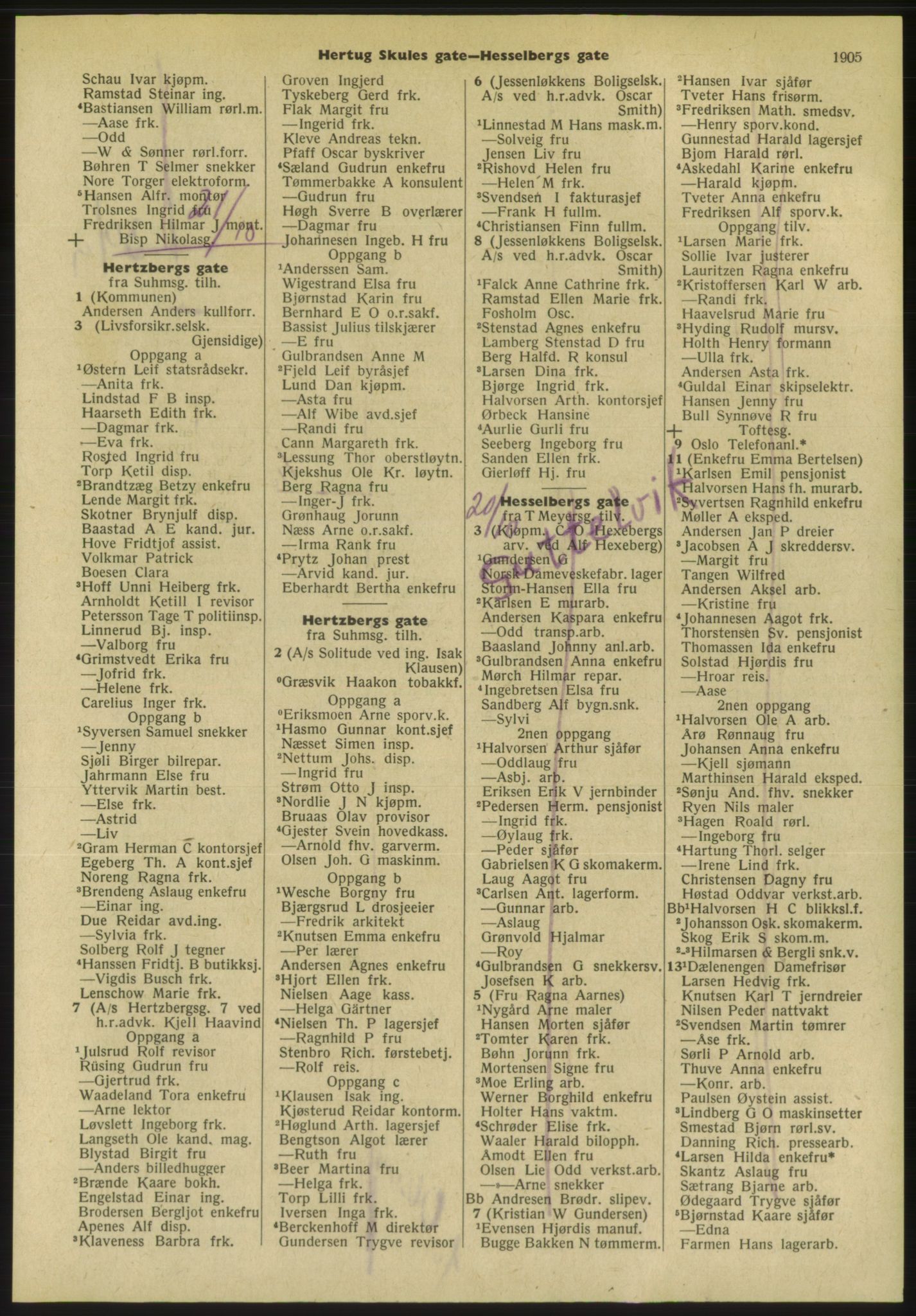 Kristiania/Oslo adressebok, PUBL/-, 1954, p. 1905