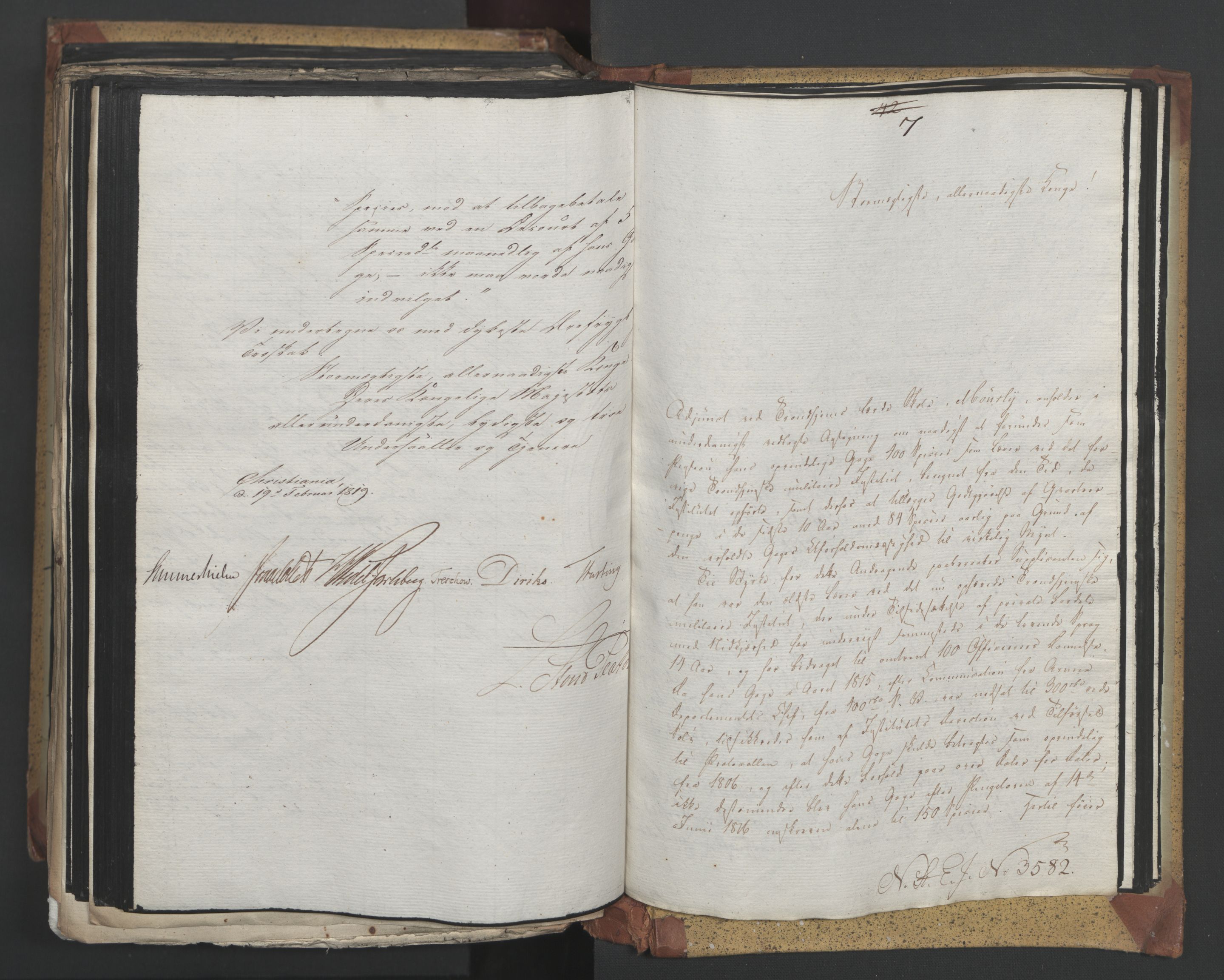Statsrådsavdelingen i Stockholm, AV/RA-S-1003/D/Da/L0017: Regjeringsinnstillinger nr. 3469-3598, 1819, p. 417