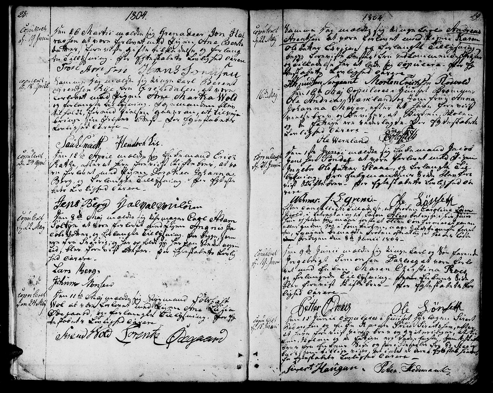 Ministerialprotokoller, klokkerbøker og fødselsregistre - Sør-Trøndelag, SAT/A-1456/601/L0042: Parish register (official) no. 601A10, 1802-1830, p. 28-29