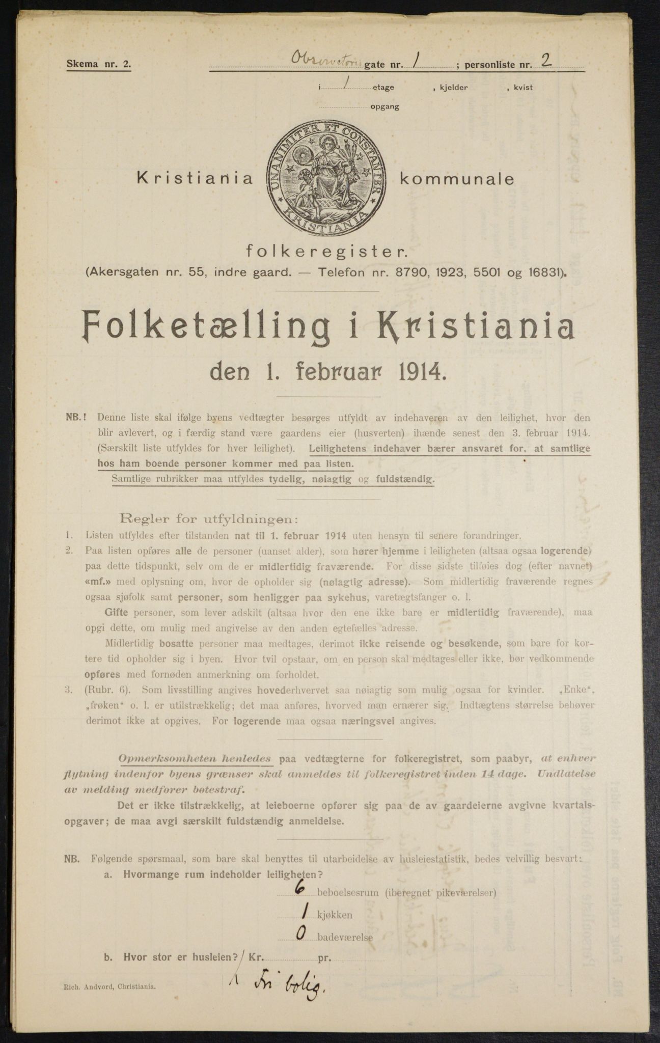 OBA, Municipal Census 1914 for Kristiania, 1914, p. 74144