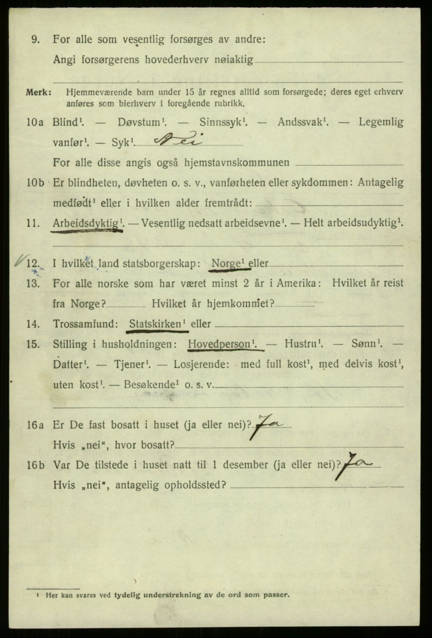 SAB, 1920 census for Bergen, 1920, p. 198356